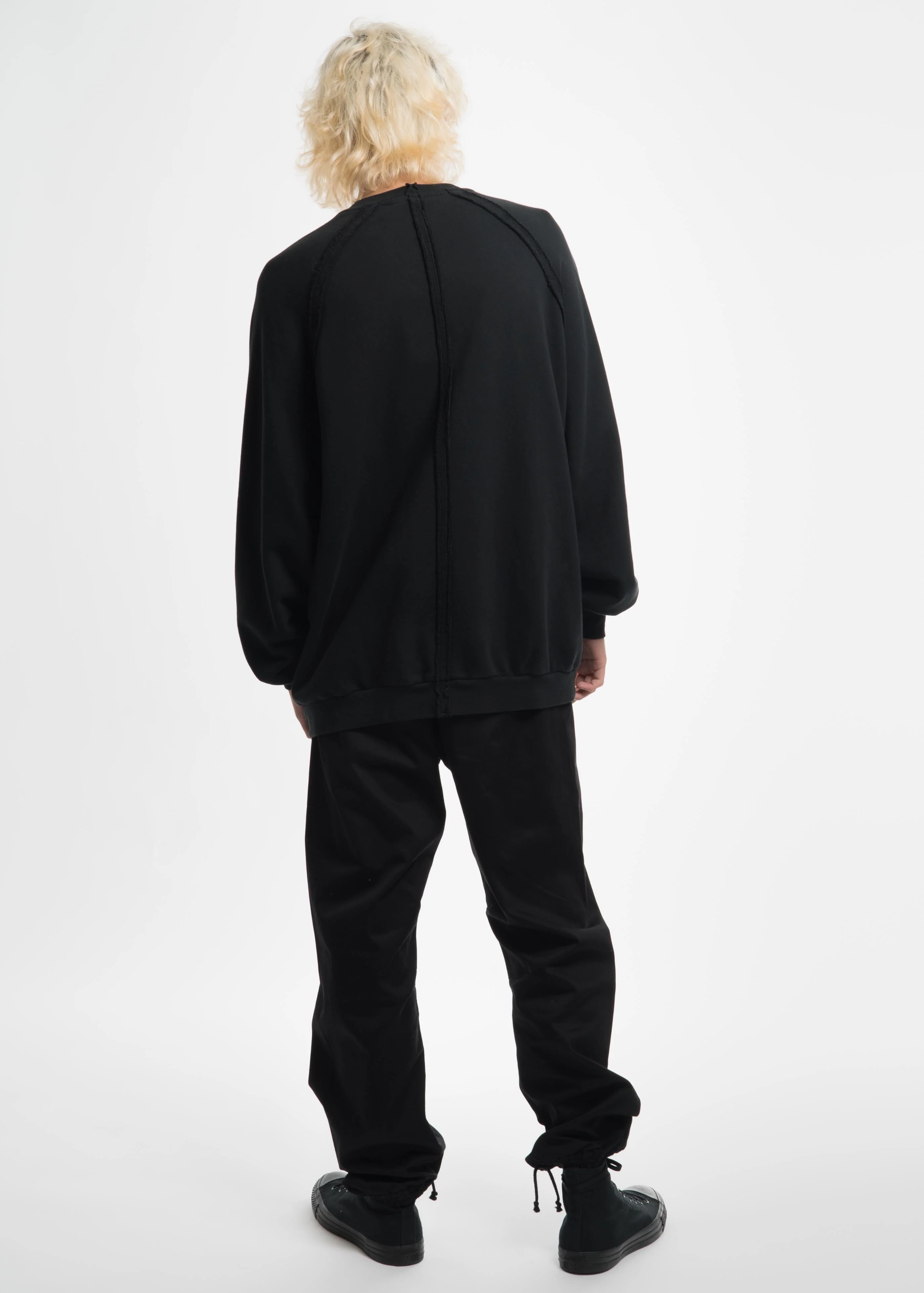 Black Heavy Jersey Raglan Sweater with Patch 16 - Image 6