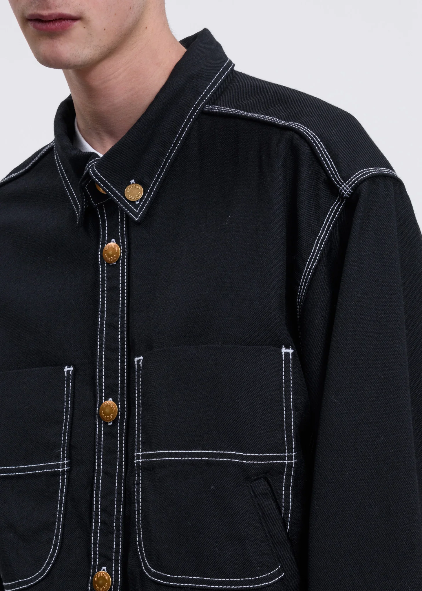 Black Heavy Twill Cut Off Jacket - Image 4