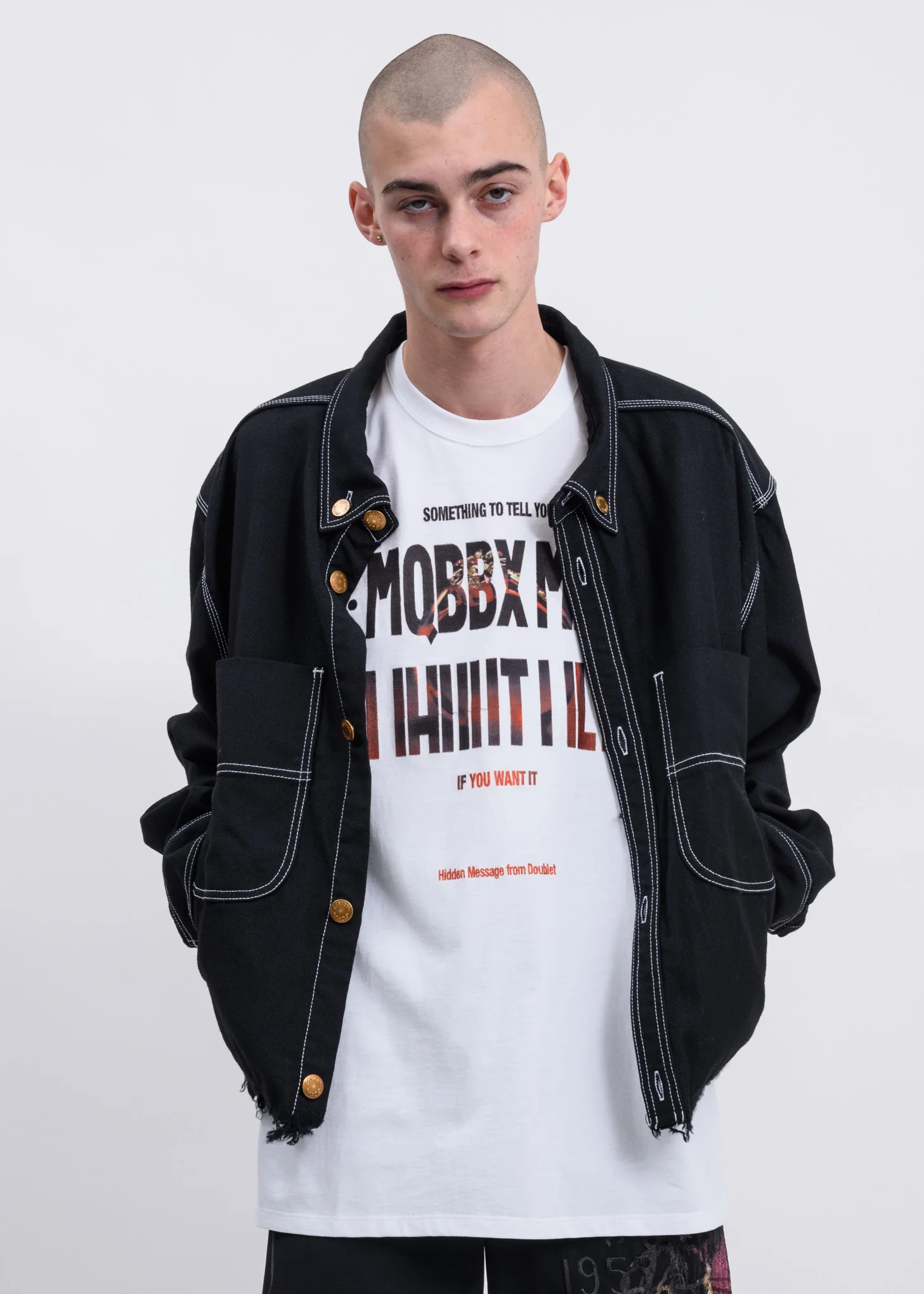 Black Heavy Twill Cut Off Jacket - Image 5