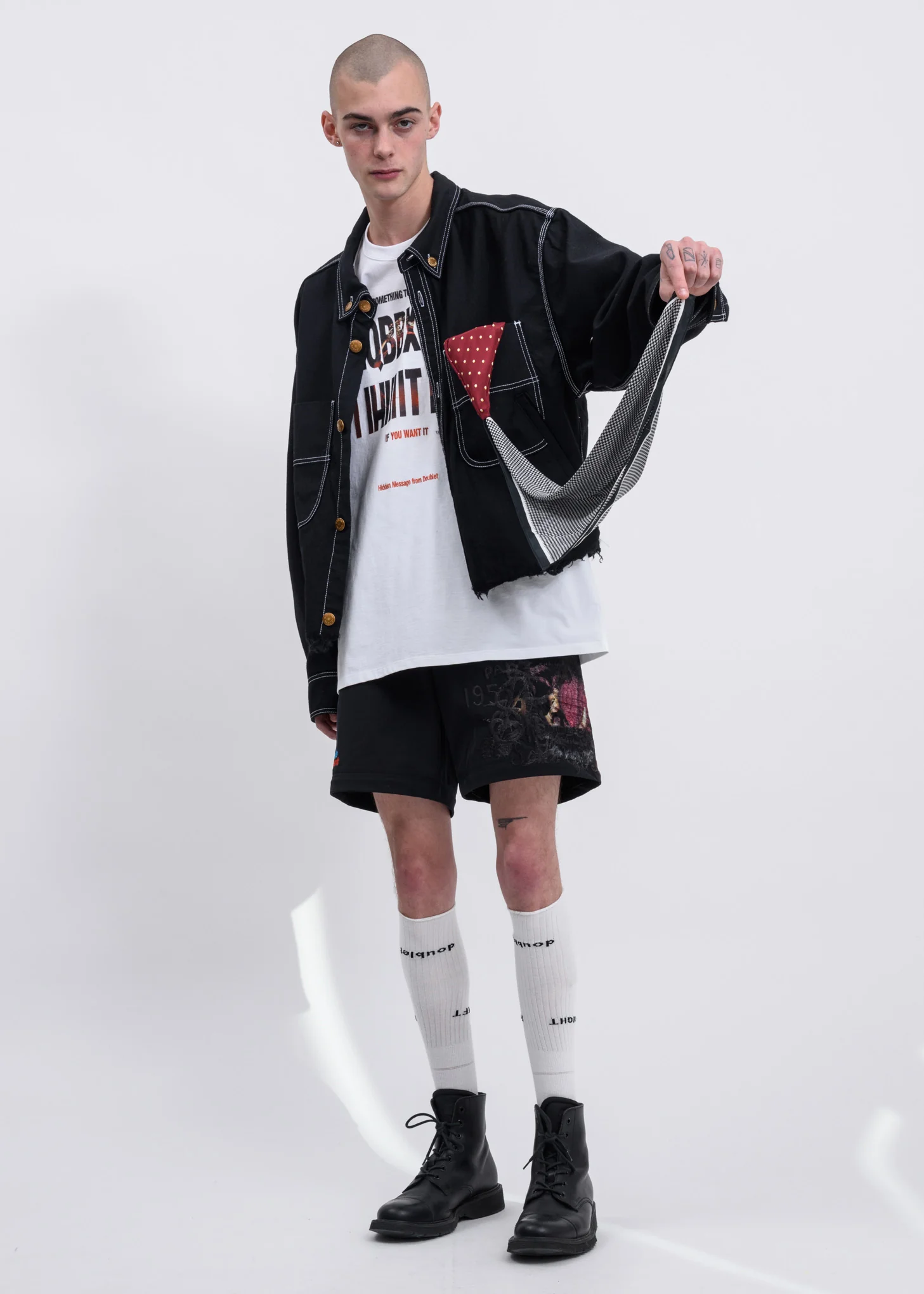Black Heavy Twill Cut Off Jacket - Image 6