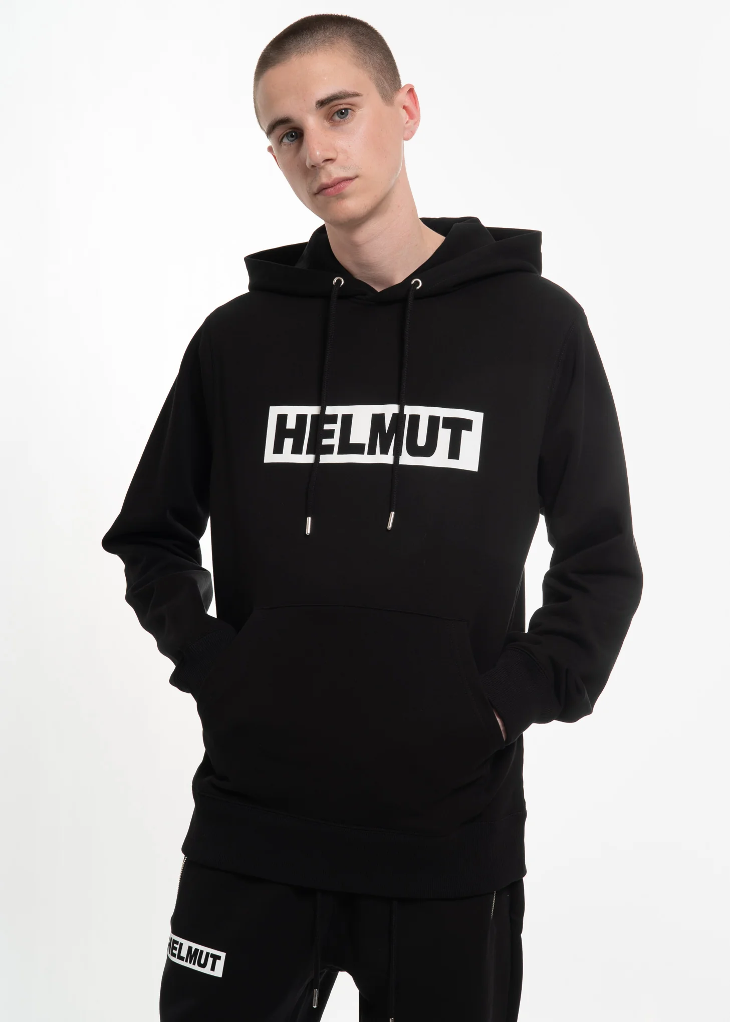 Black Helmut Logo Hoodie