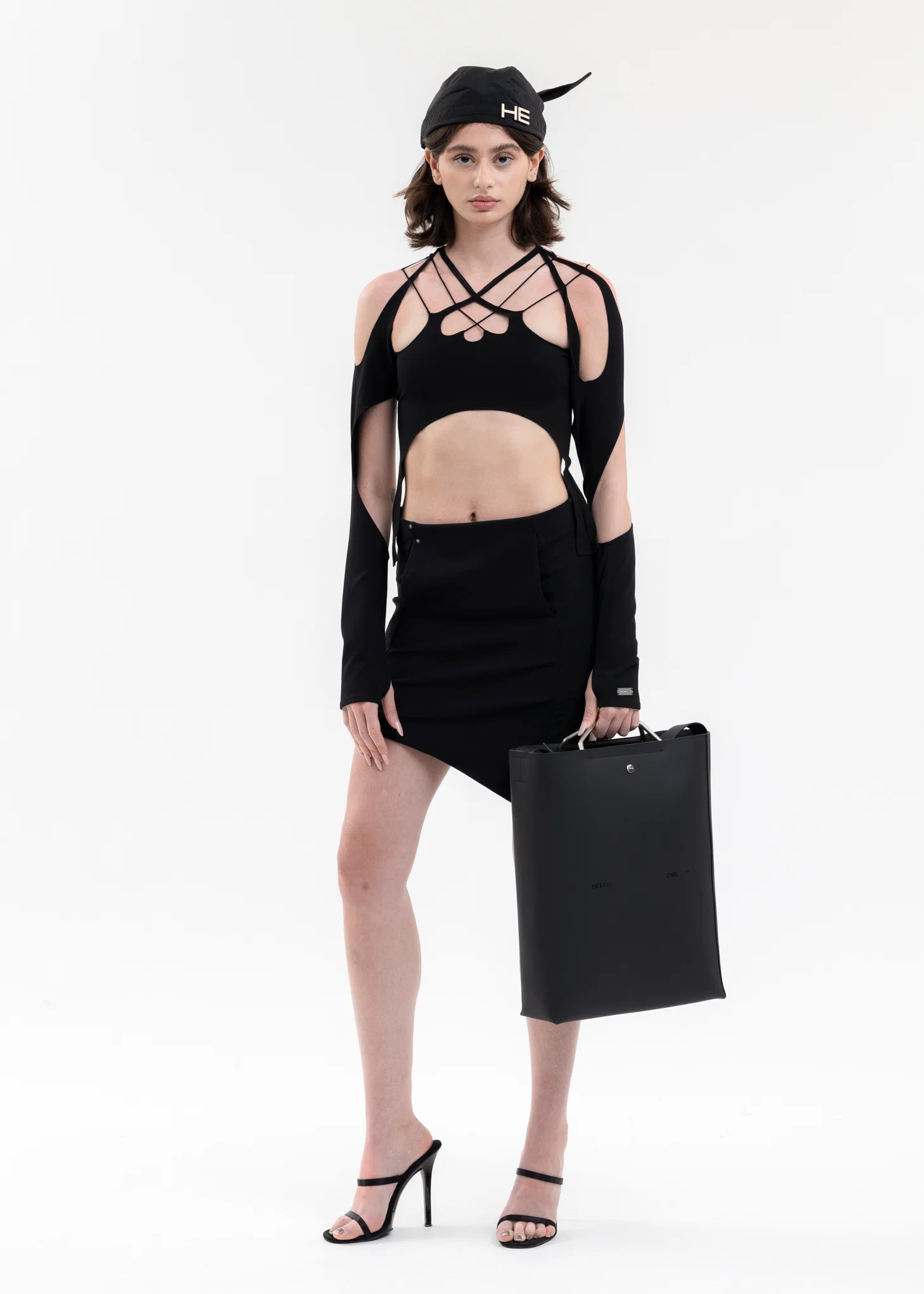 BLACK HEXANE TOTE BAG - Image 3