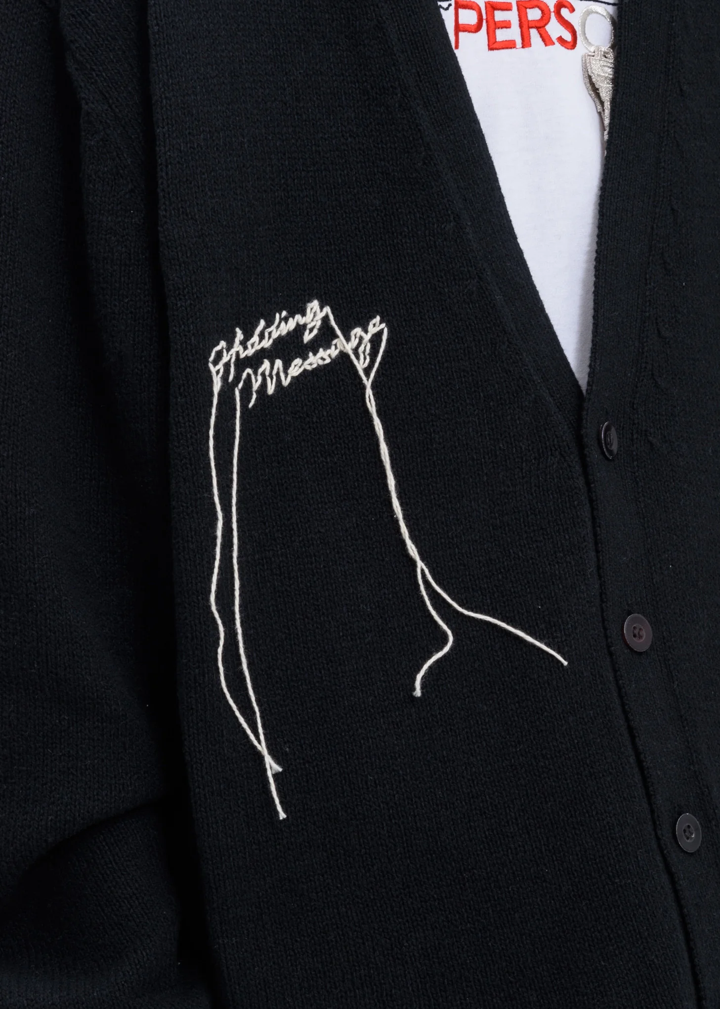Black Hidden Message Cardigan - Image 4