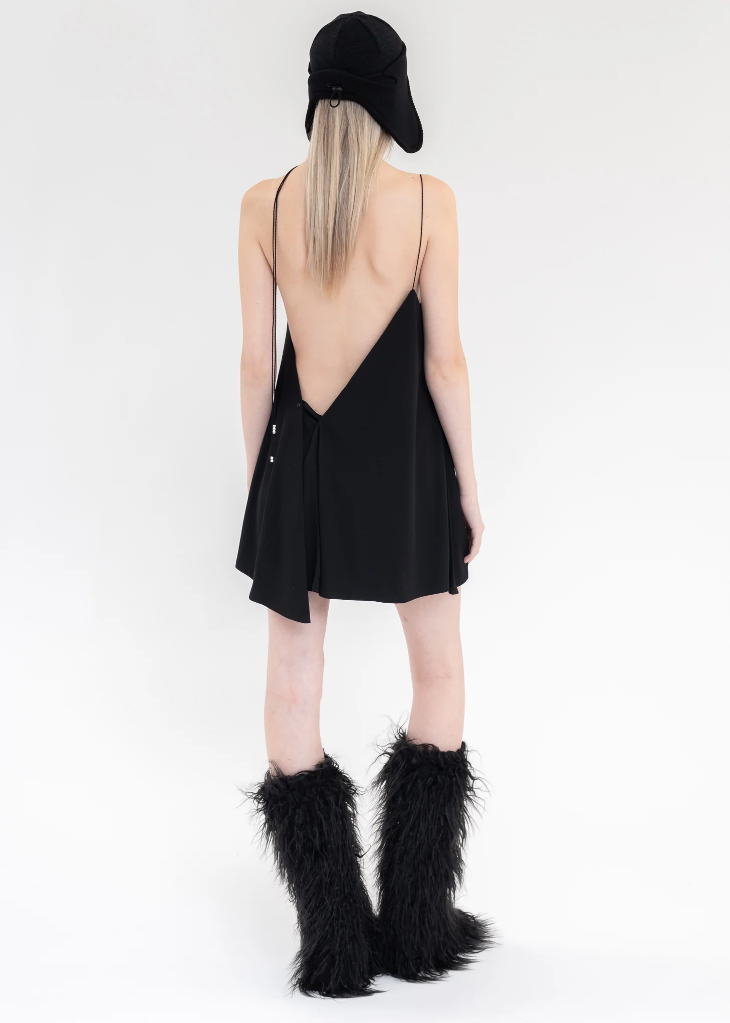 BLACK HIERO SLIP DRESS - Image 2