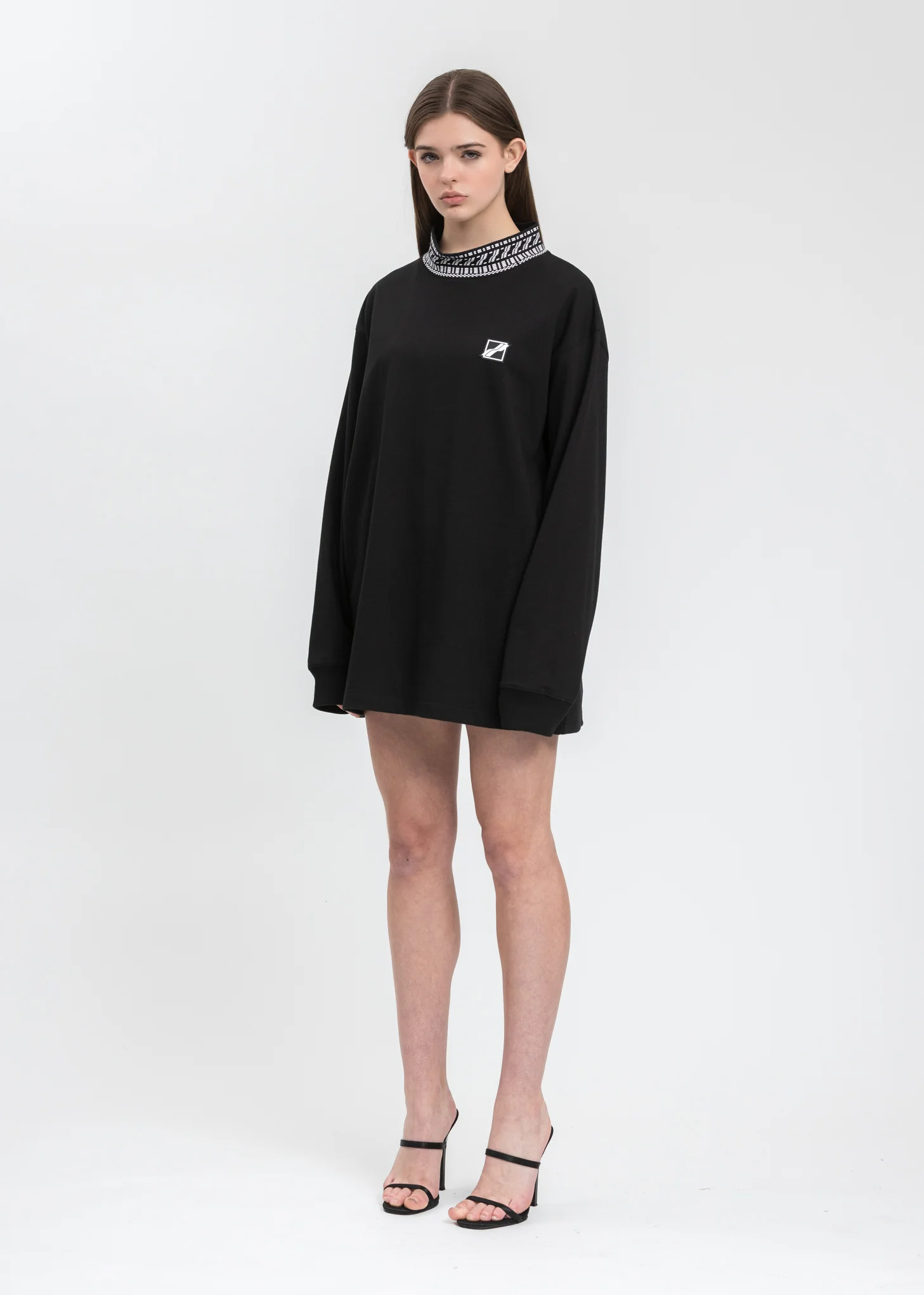 Black High Neck Logo Long Sleeves - Image 5
