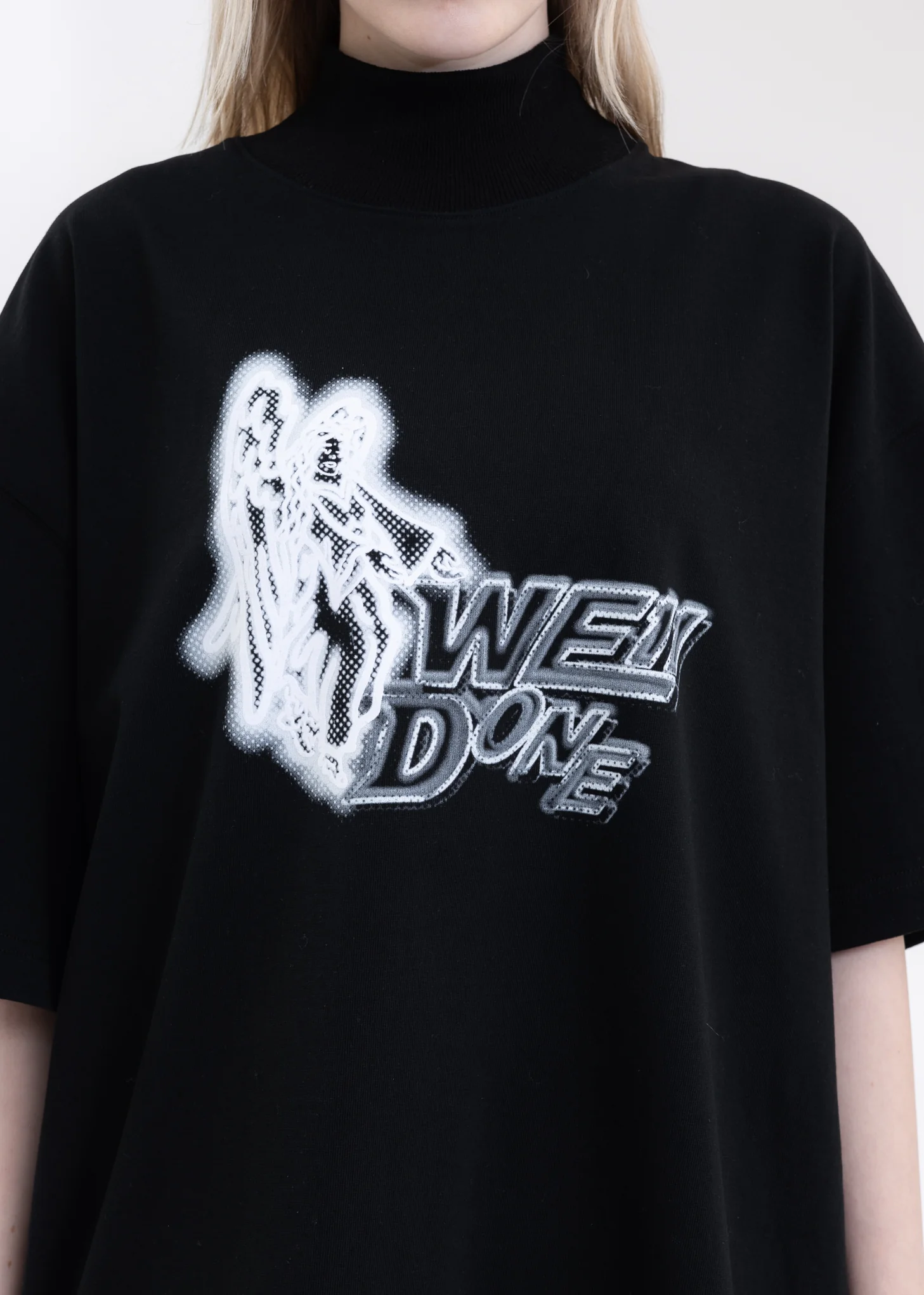 BLACK HIGH NECK T-SHIRT - Image 4
