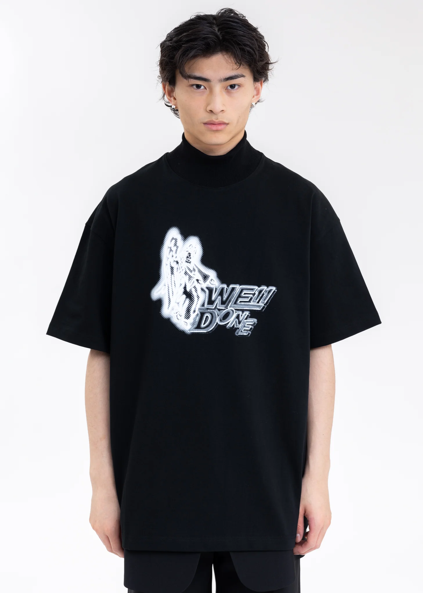 BLACK HIGH NECK T-SHIRT