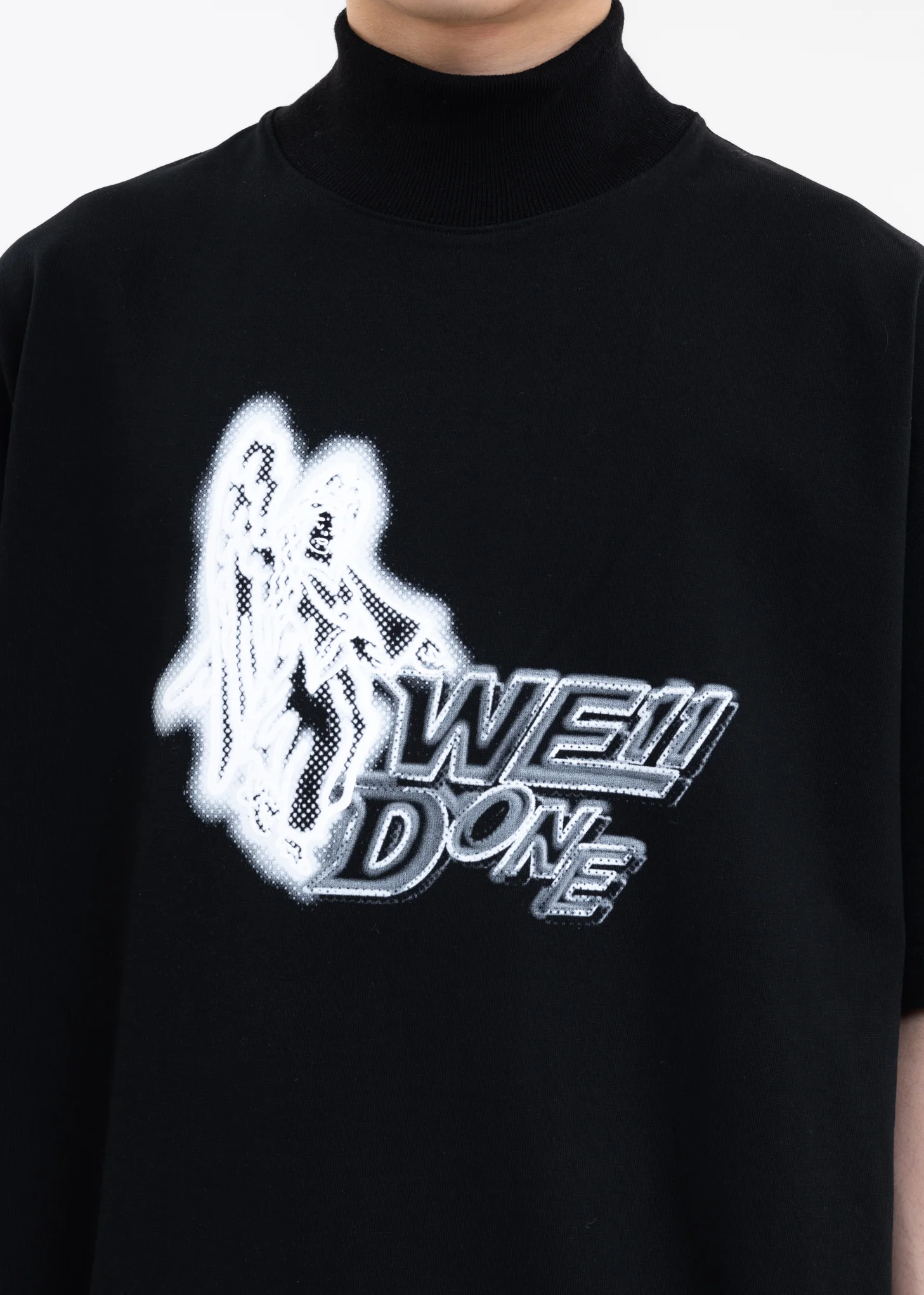 BLACK HIGH NECK T-SHIRT - Image 4