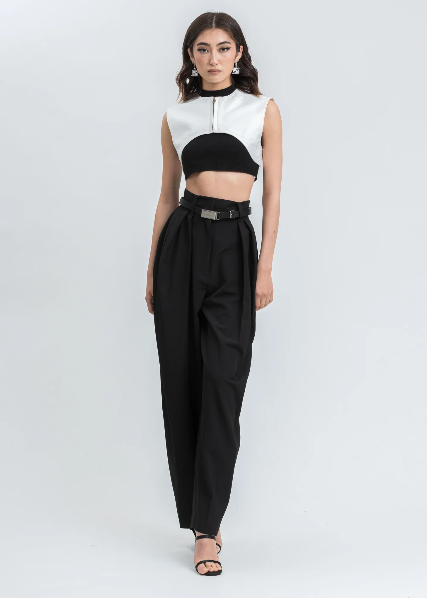 Black High Waist Tapered Trousers - Image 7