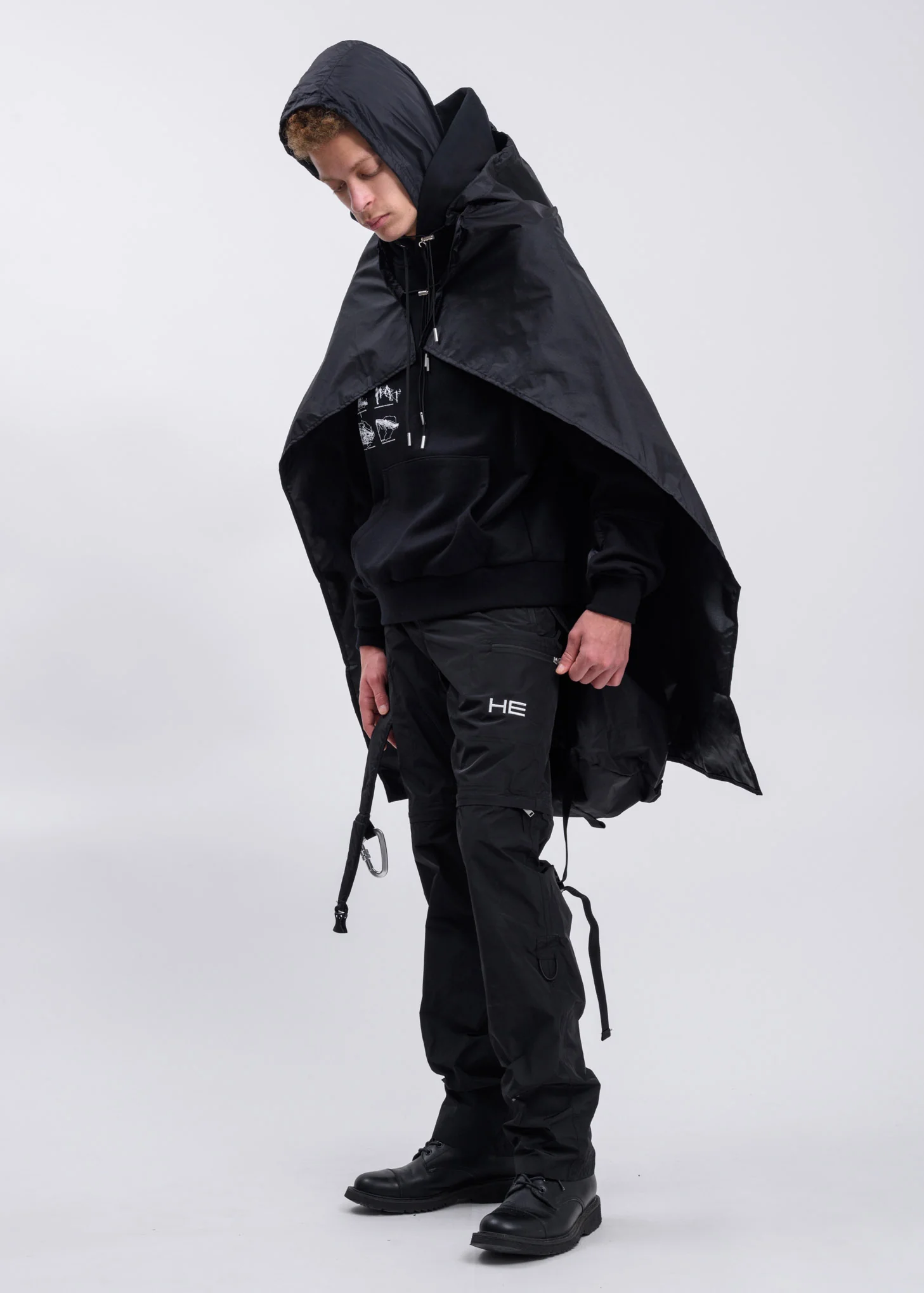 Black Hiking Poncho Backpack - Image 12