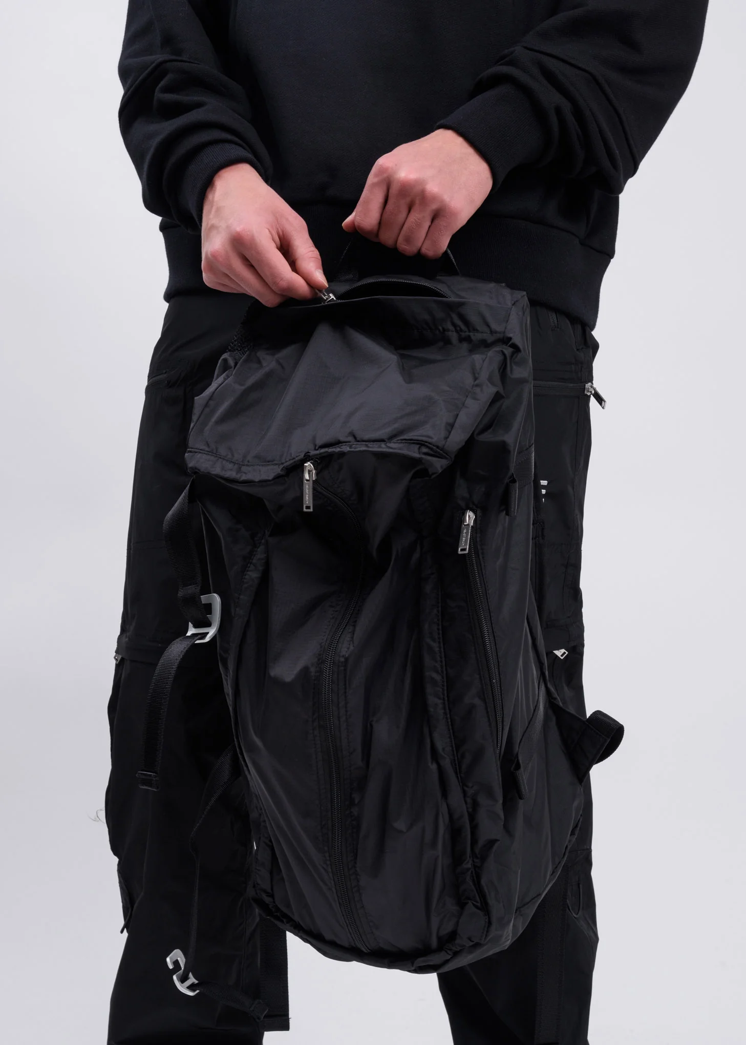 Black Hiking Poncho Backpack - Image 8