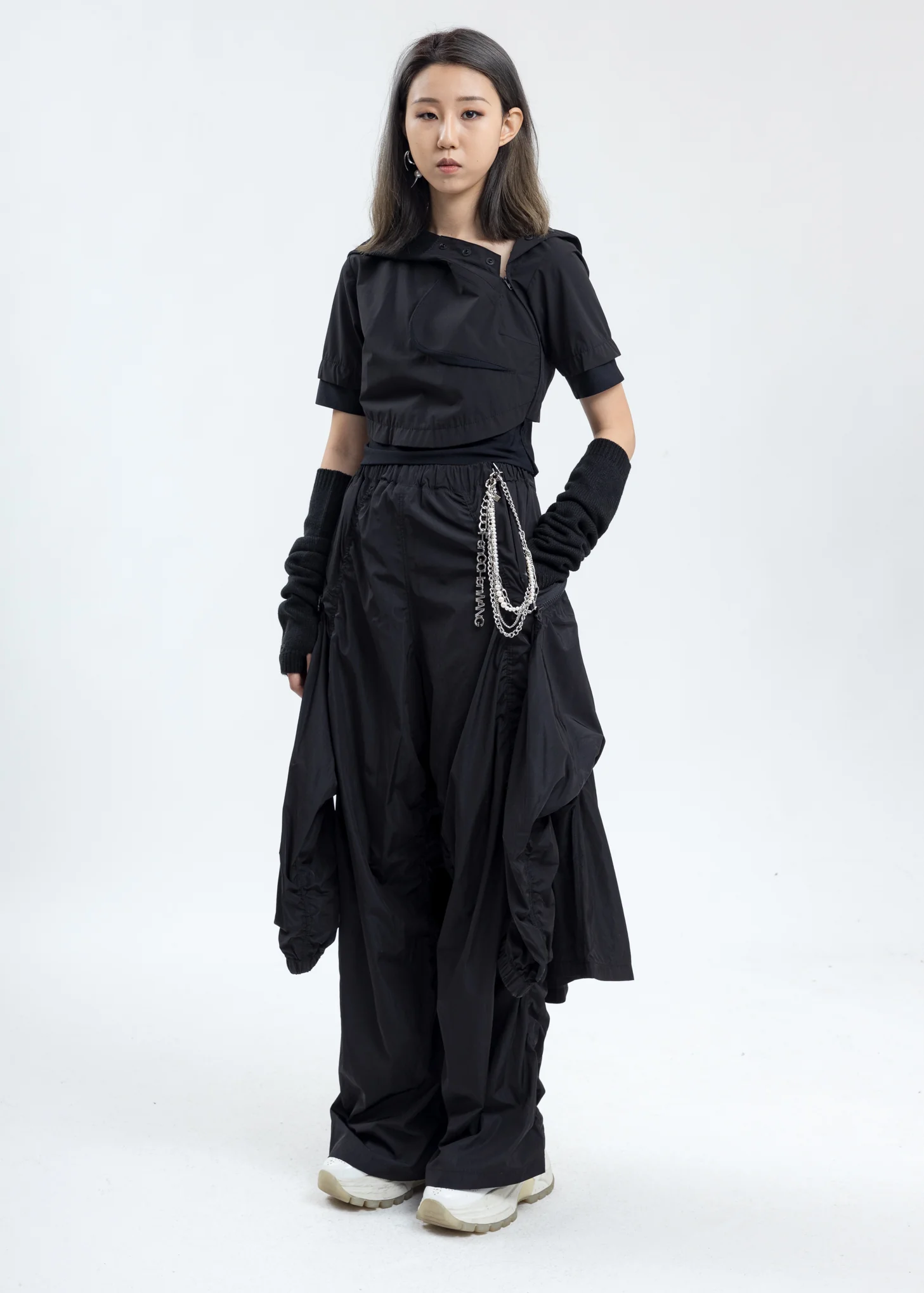 Black Hooded Crop Top - Image 5