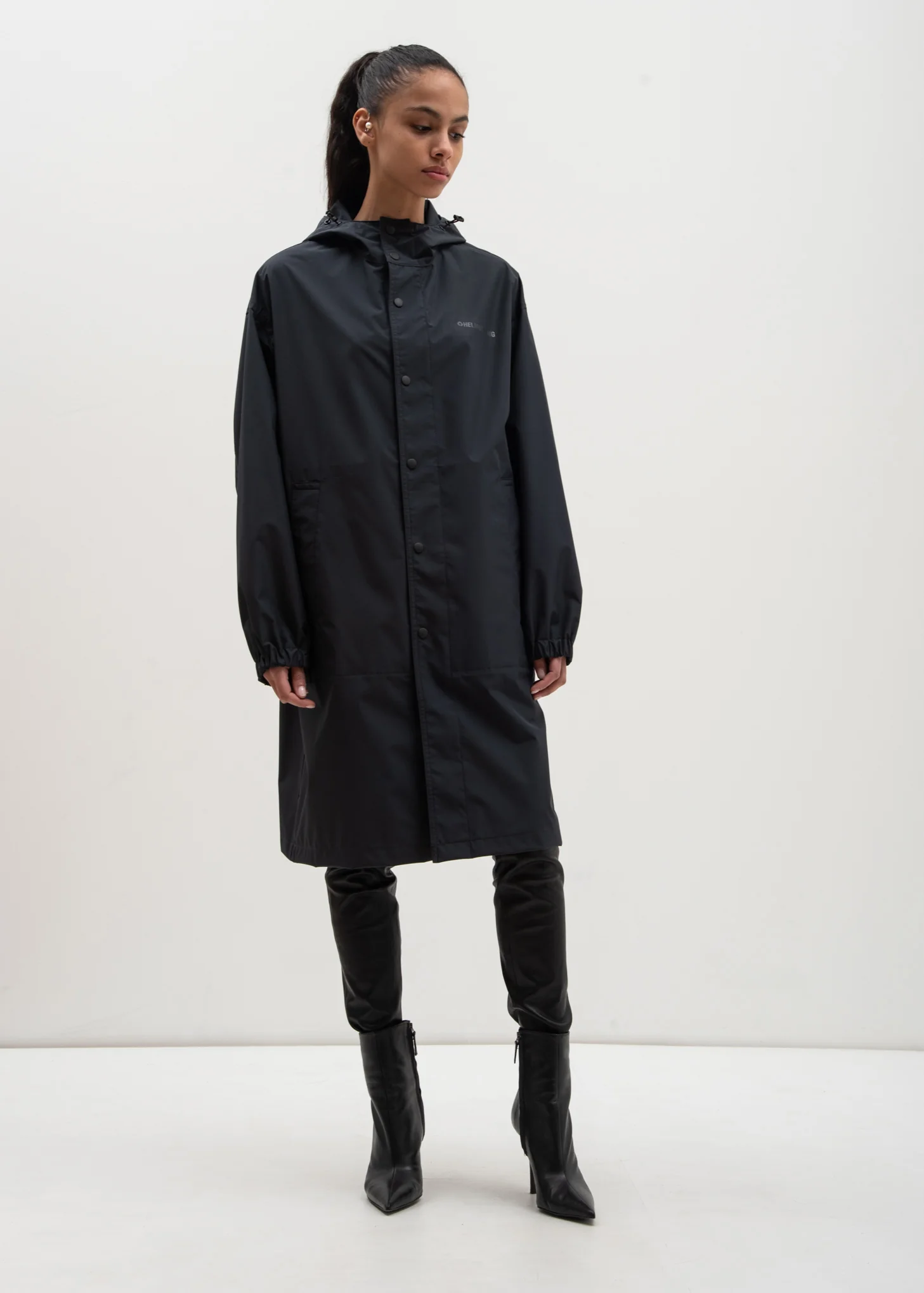 Black Hooded Raincoat (Special Project)