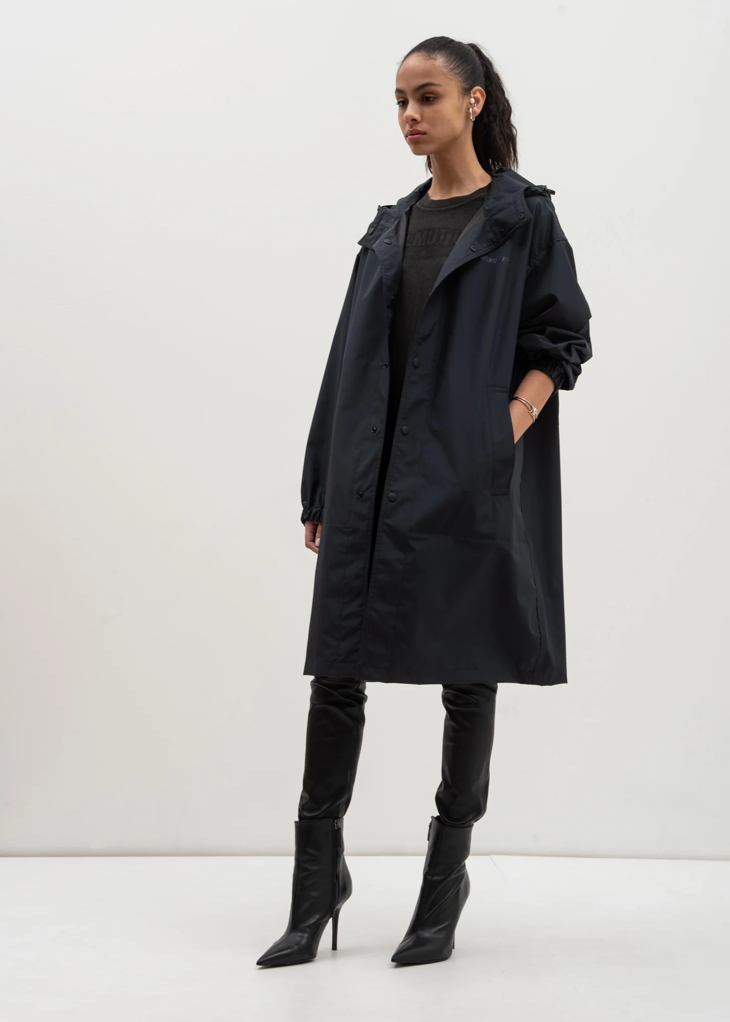 Black Hooded Raincoat (Special Project) - Image 6