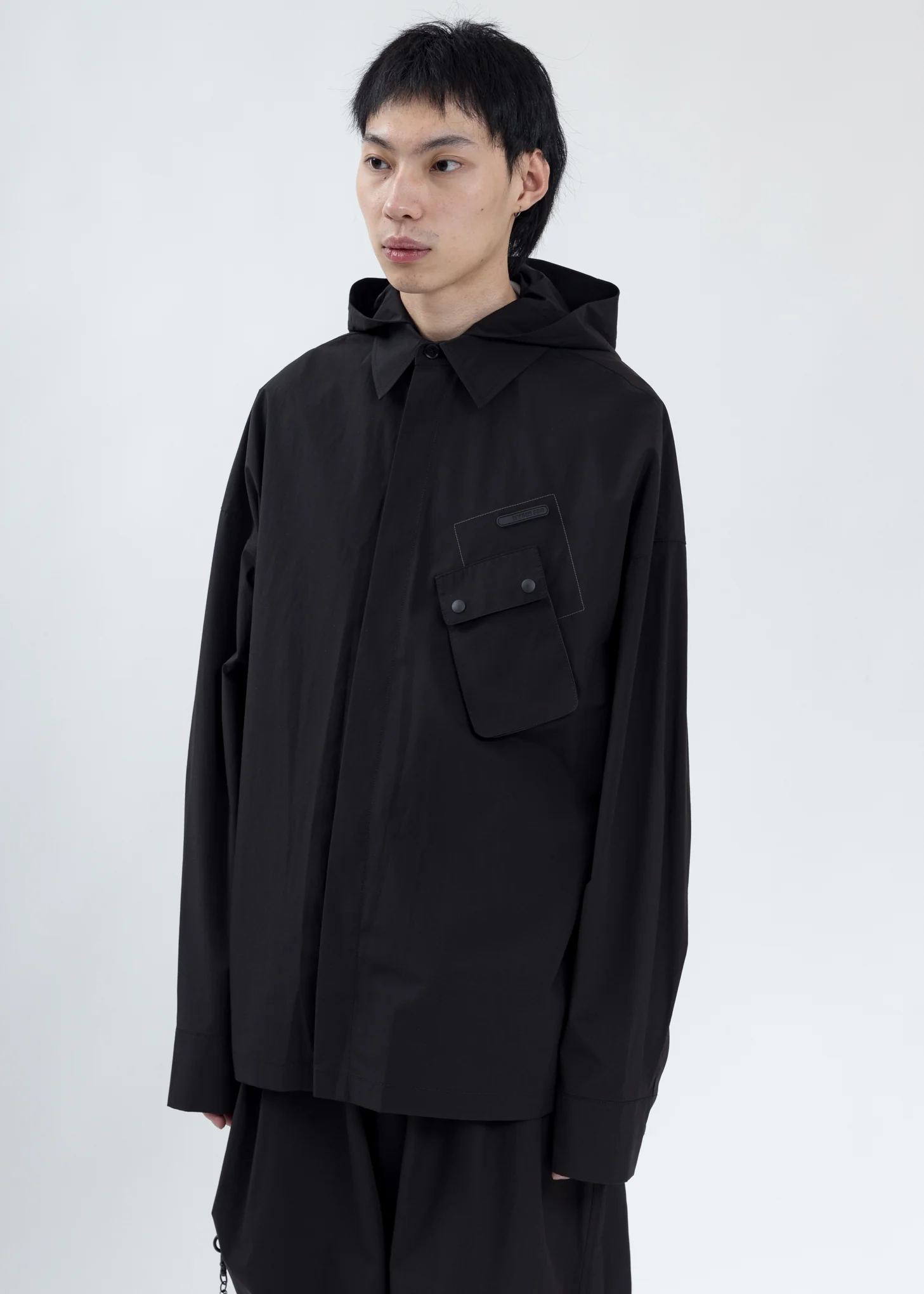 Black Hooded Shirt - Image 2