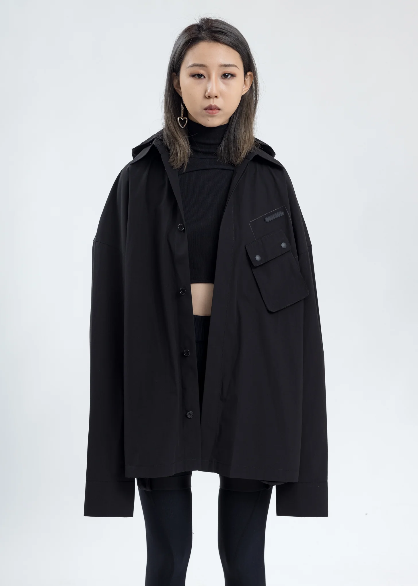Black Hooded Shirt - Image 4