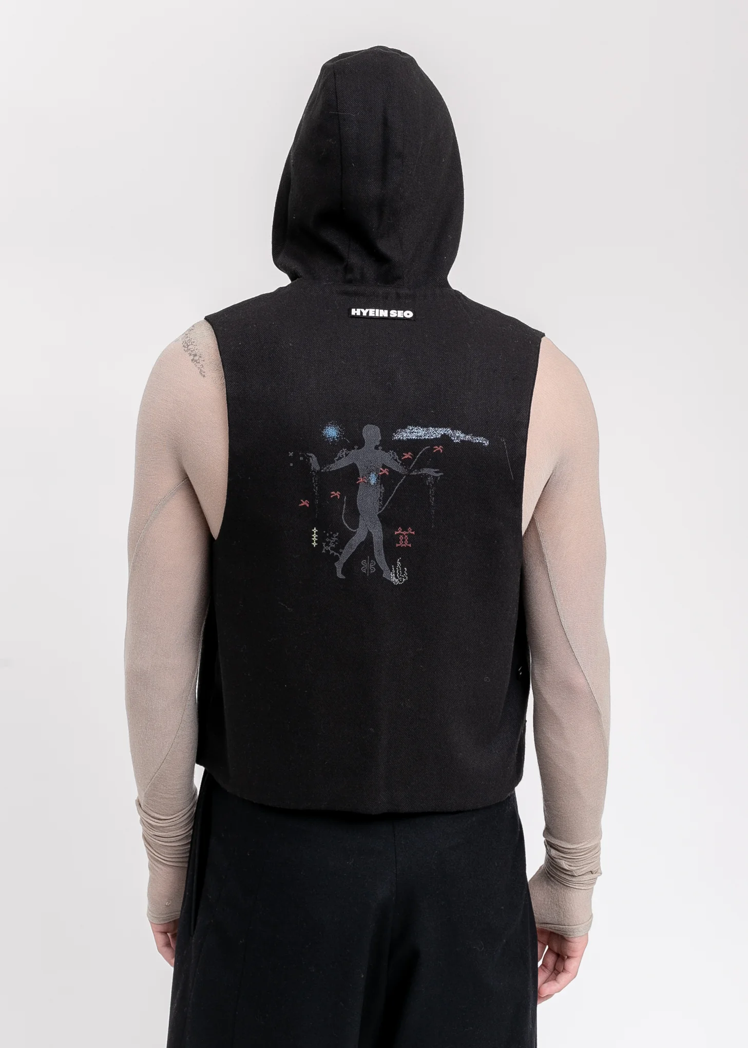 Black Hooded Tailored Blazer - Image 2