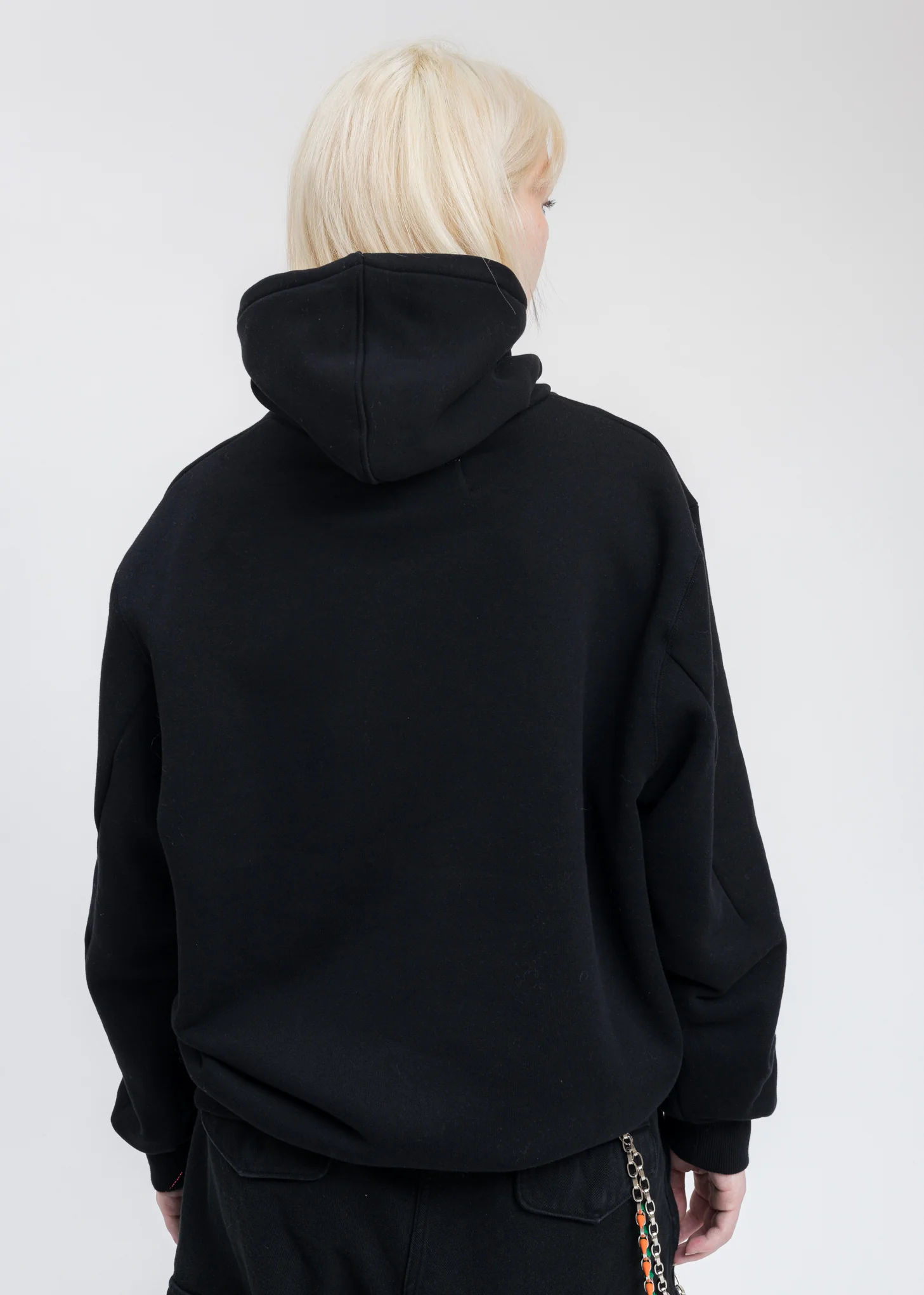 Black “HOODIE” PHOTO STITCH Hoodie - Image 4