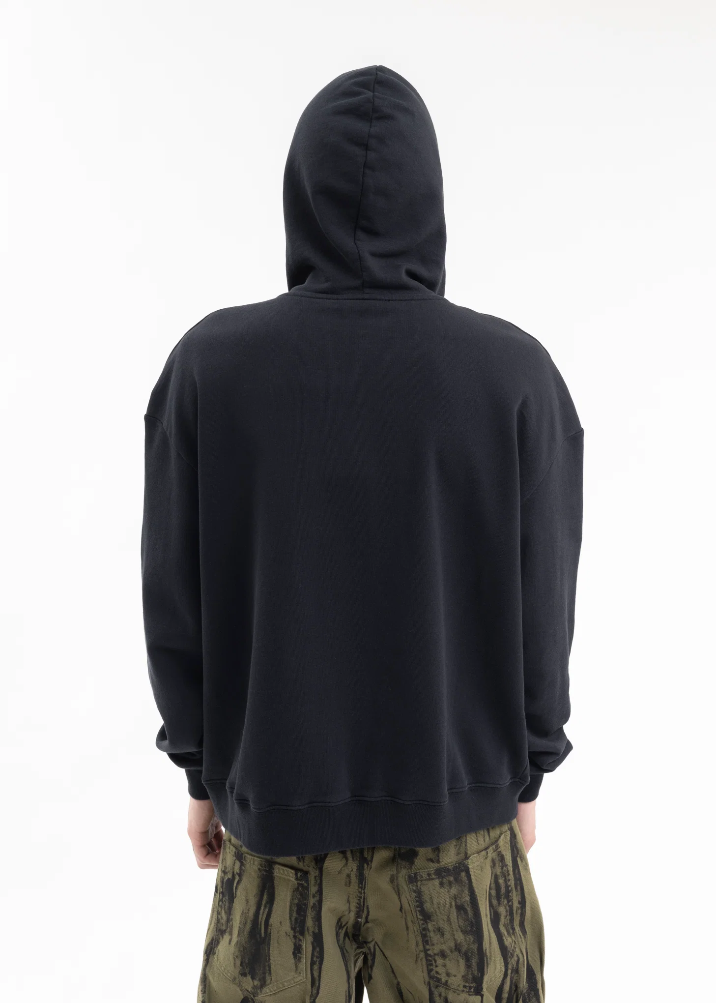 BLACK PATCHWORK PRINTED HOODIE - Image 4