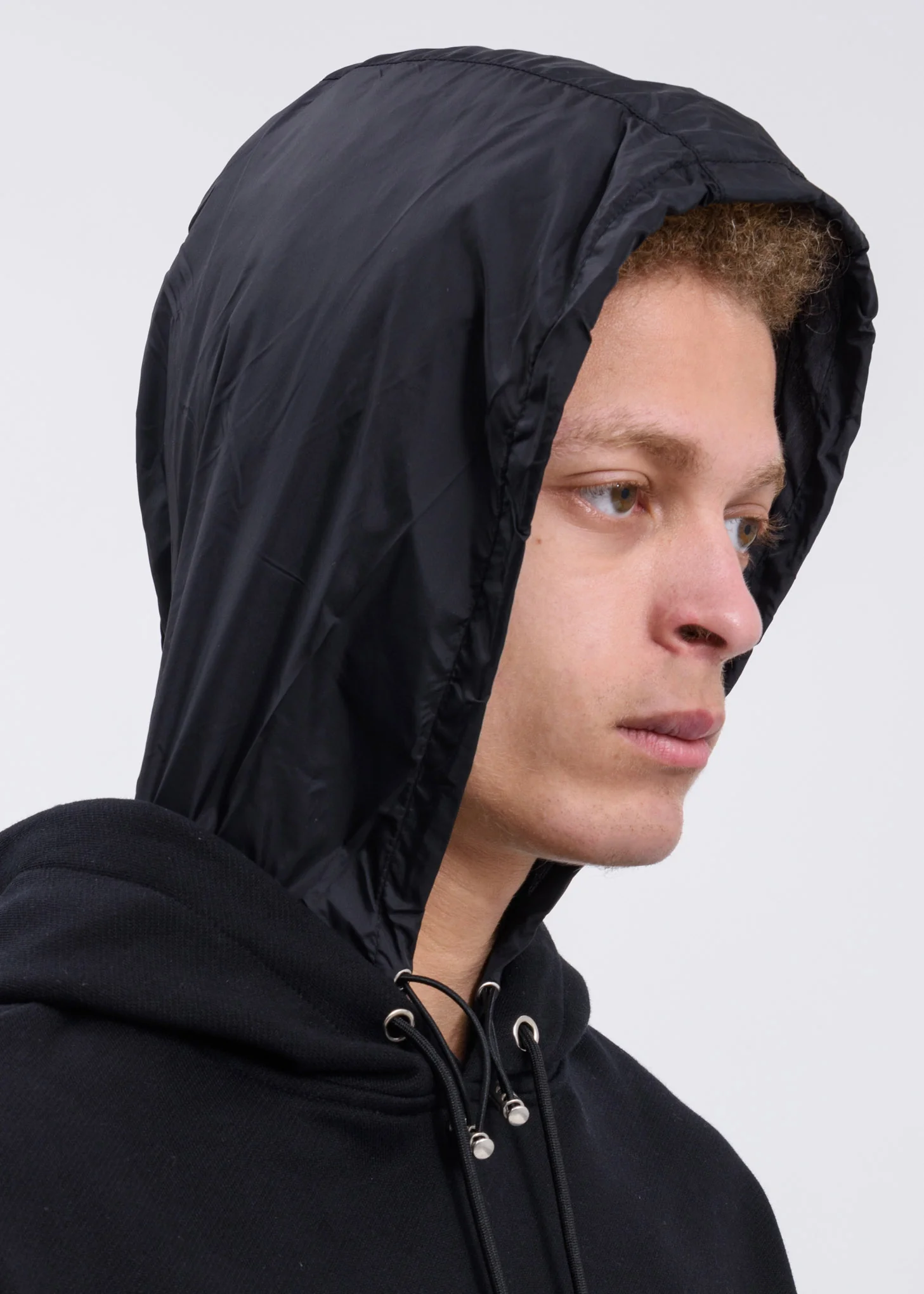 Black Hoodie W. Inside Tech Hood - Image 3