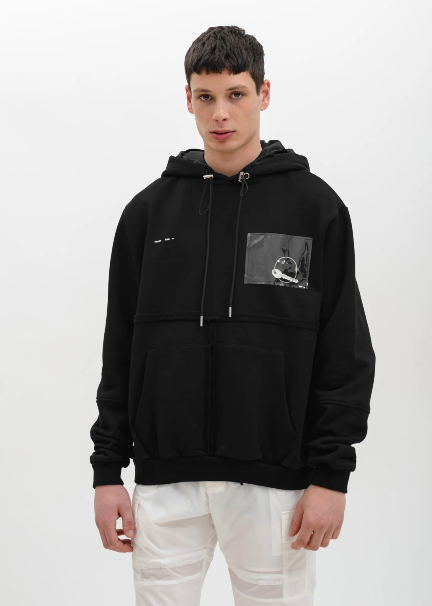Black Hoodie w/ PVC Details - Image 6