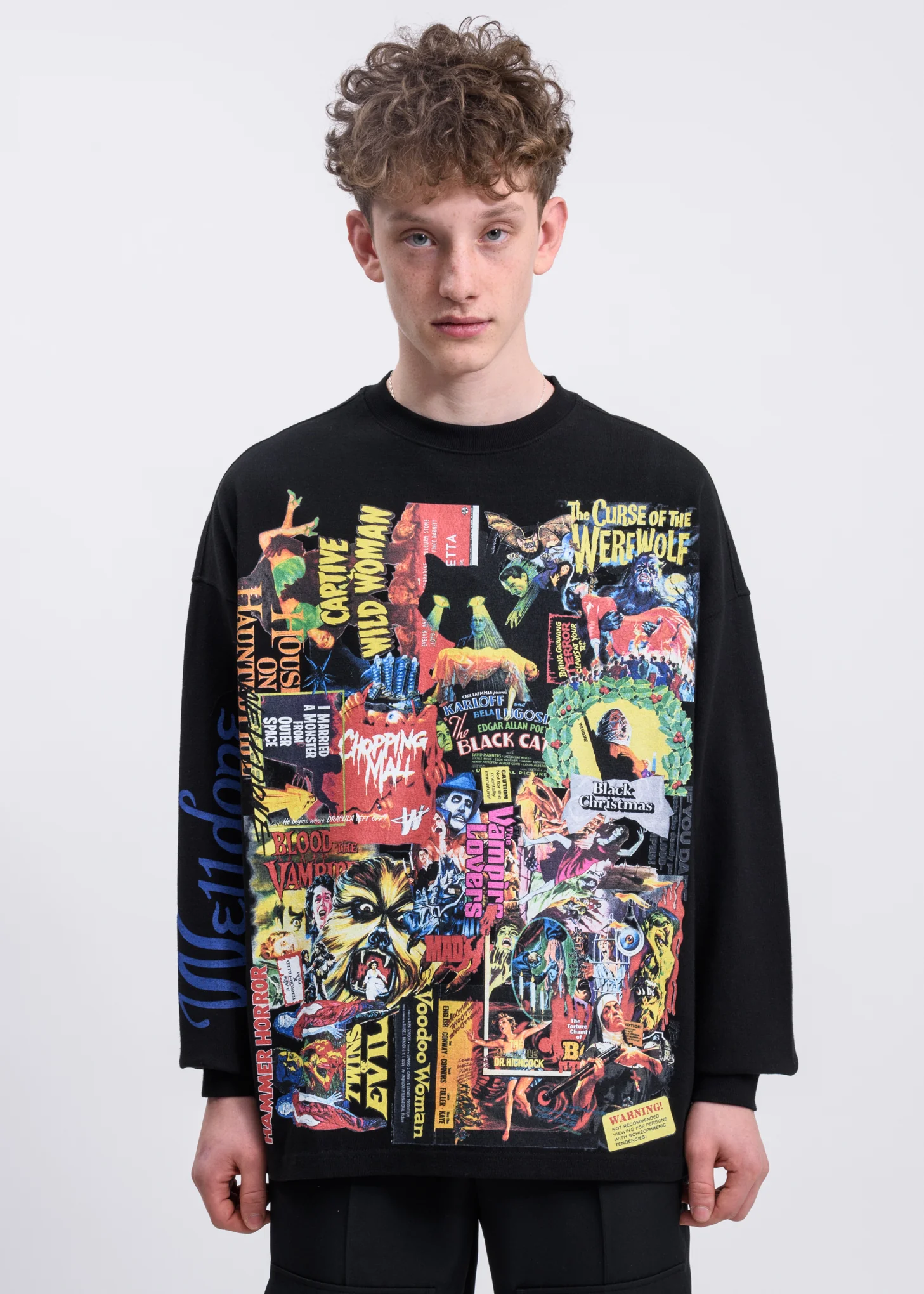 Black Horror Collage Long Sleeves
