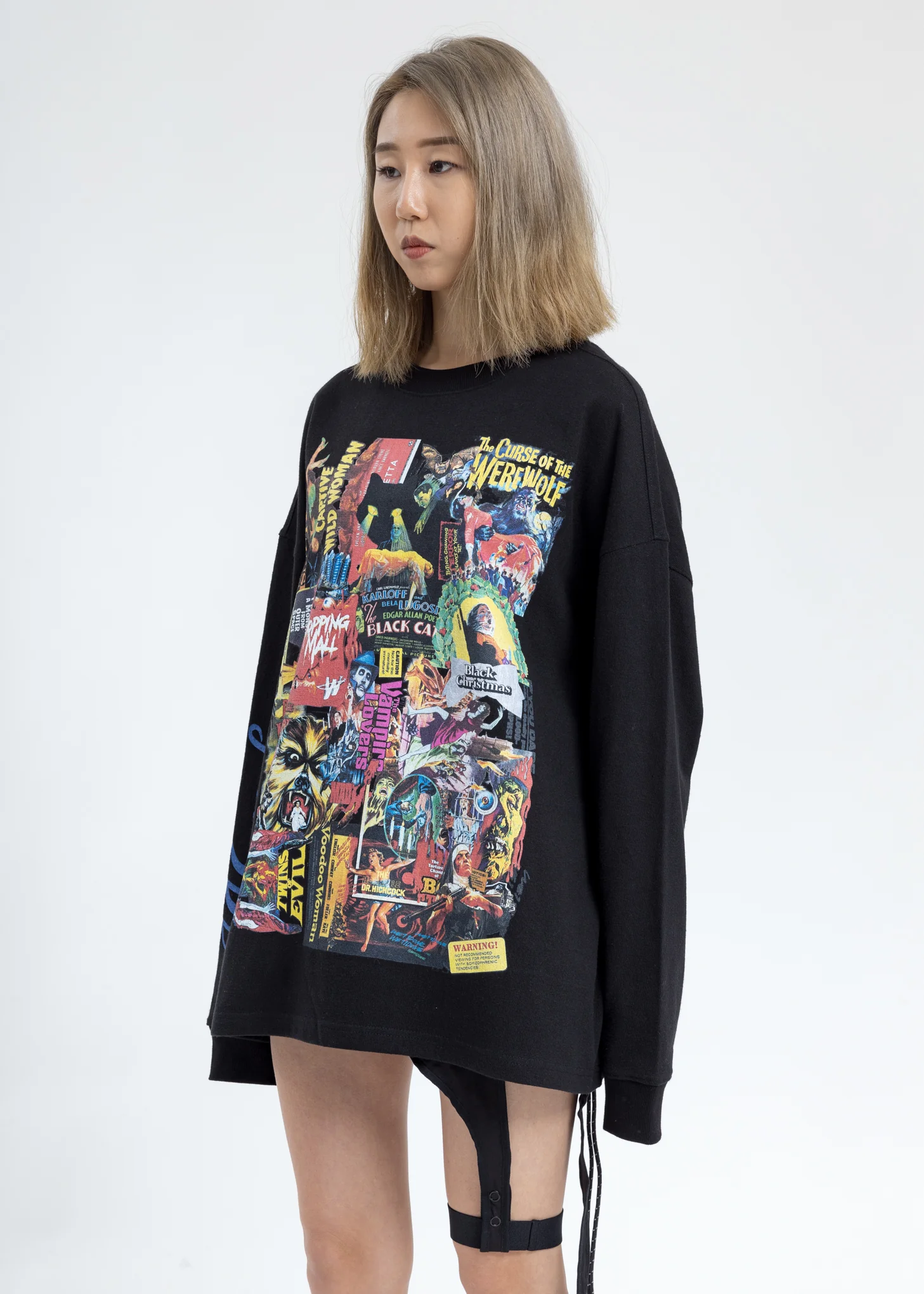 Black Horror Collage Long Sleeves - Image 3