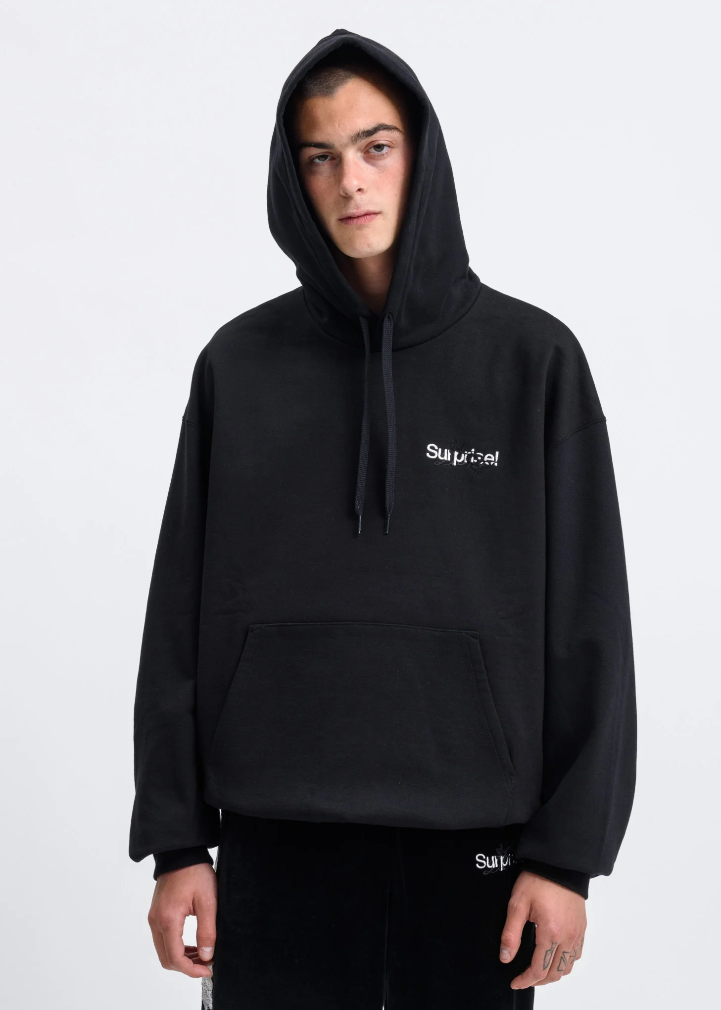 Black “Horror” Embroidery Hoodie - Image 2