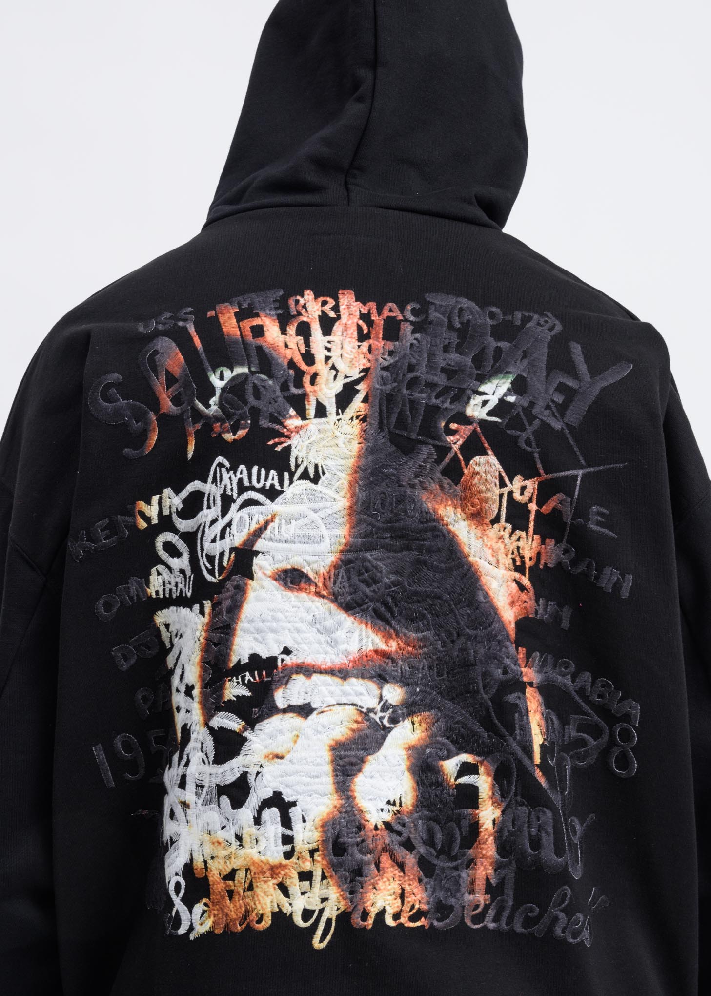 Black “Horror” Embroidery Hoodie - Image 4
