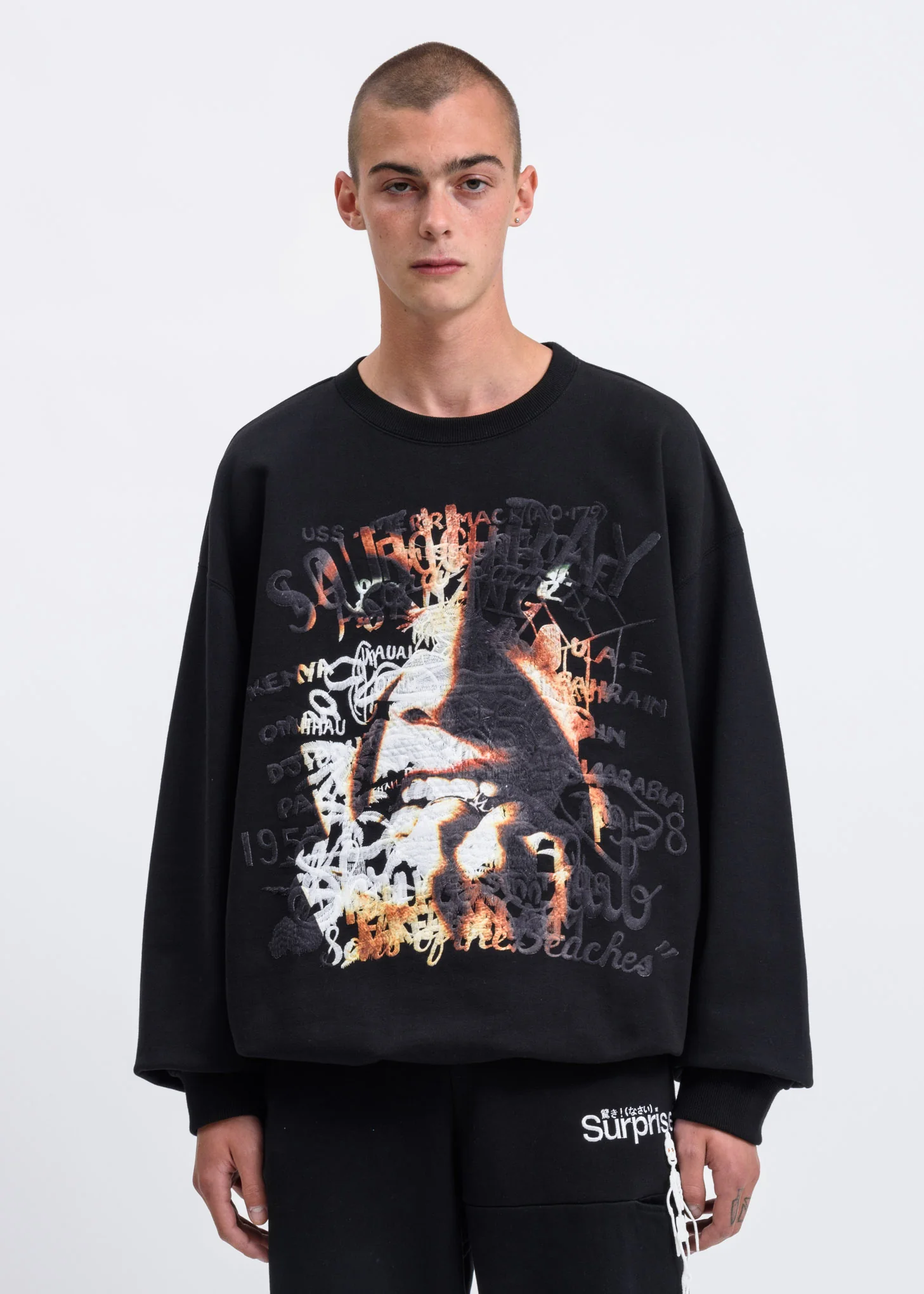 Black “Horror” Embroidery Sweatshirt