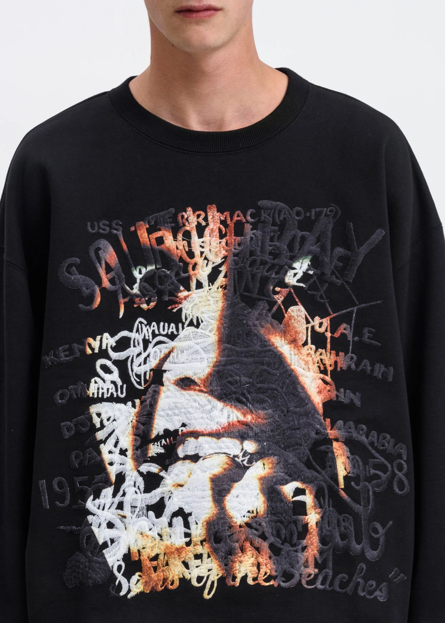 Black “Horror” Embroidery Sweatshirt - Image 2