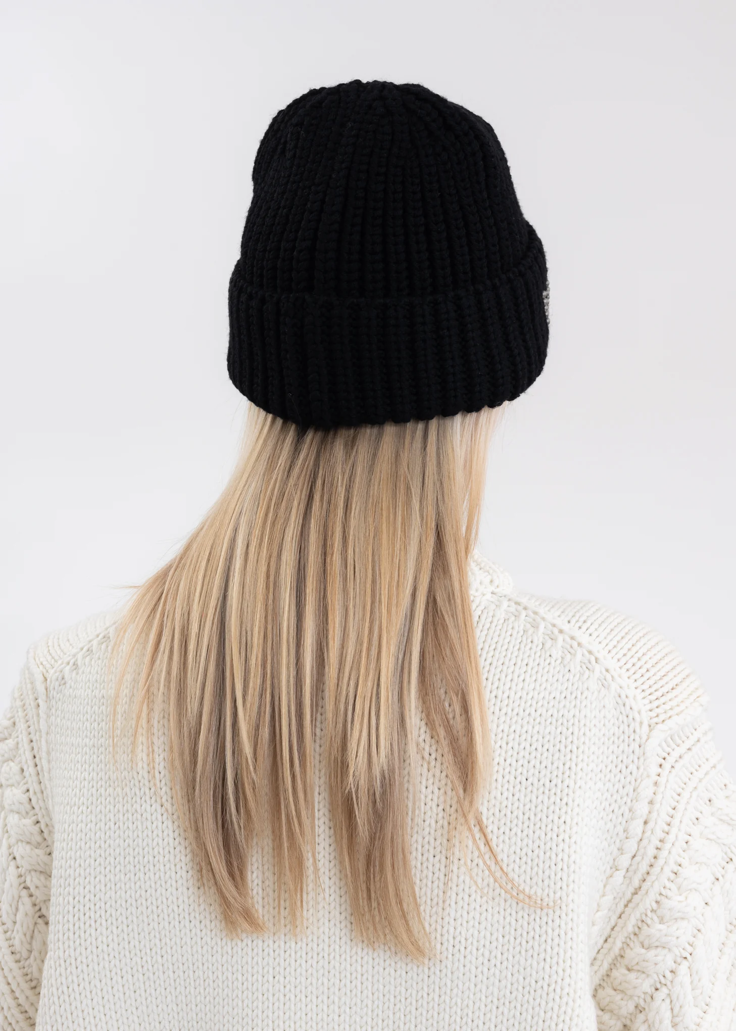 BLACK HOTFIX IRON ON MERINO WOOL BEANIE - Image 3