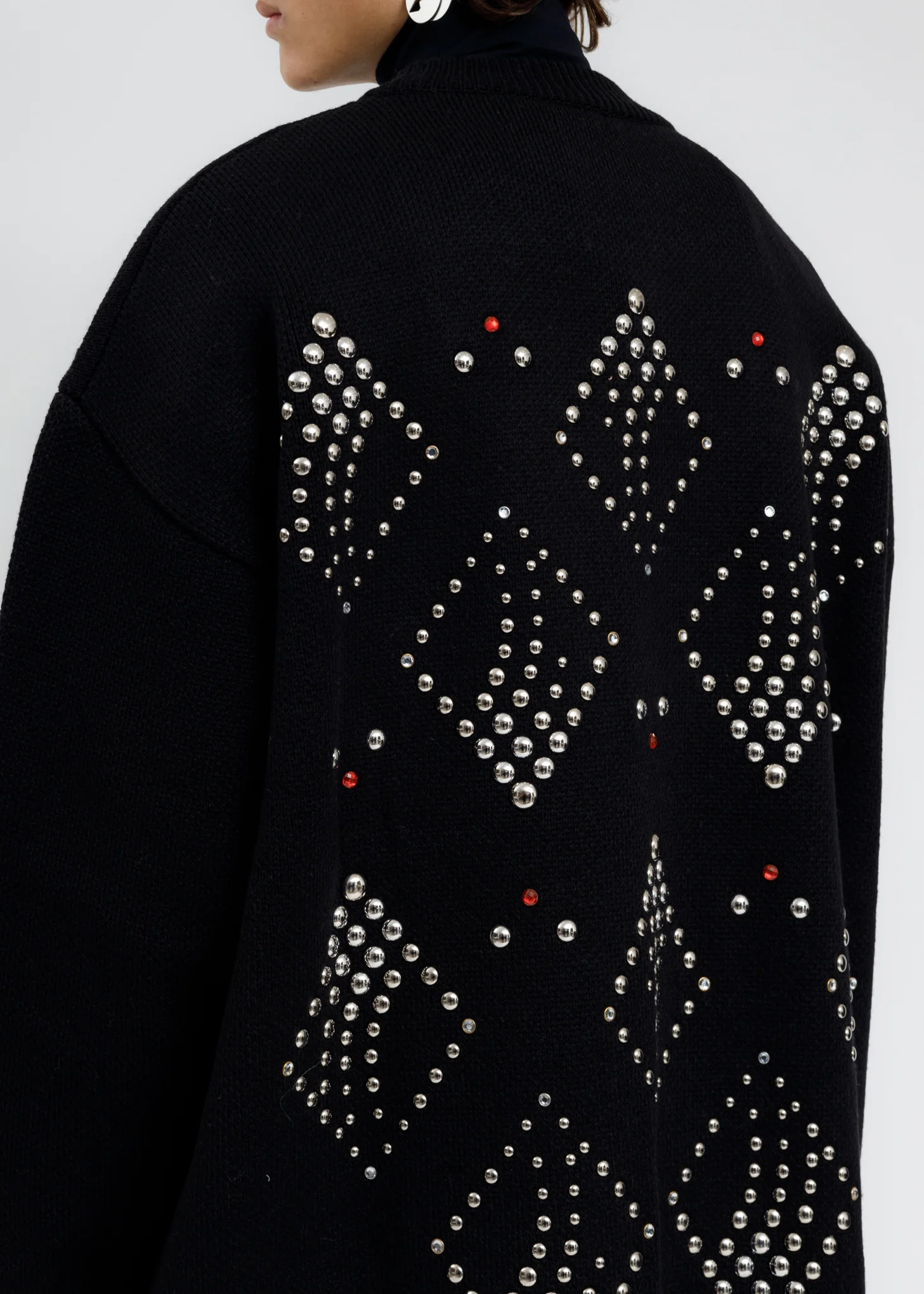 Black Hotfix Iron On Oversized Wool Sweatshirt - Image 2