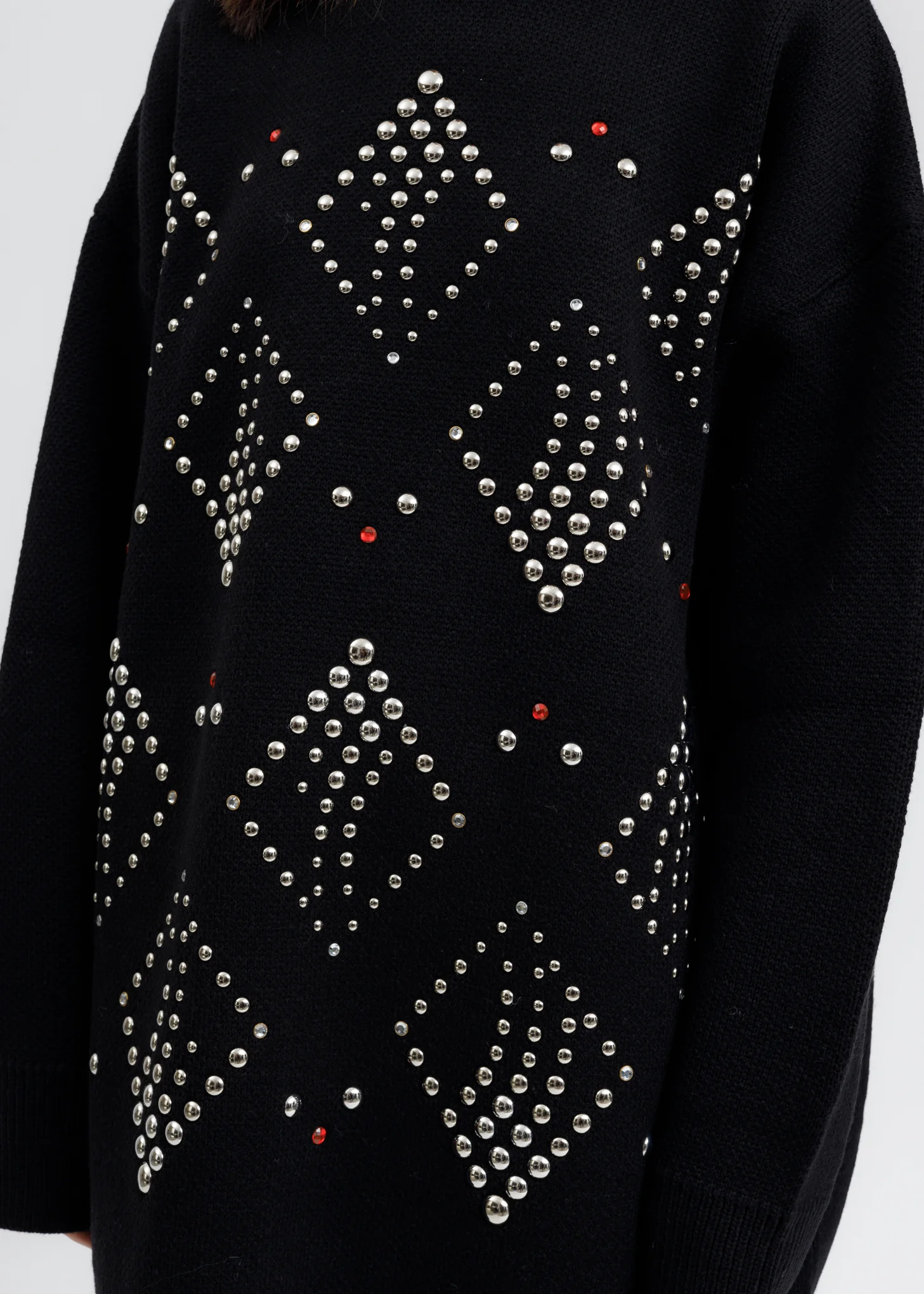 Black Hotfix Iron On Oversized Wool Sweatshirt - Image 4