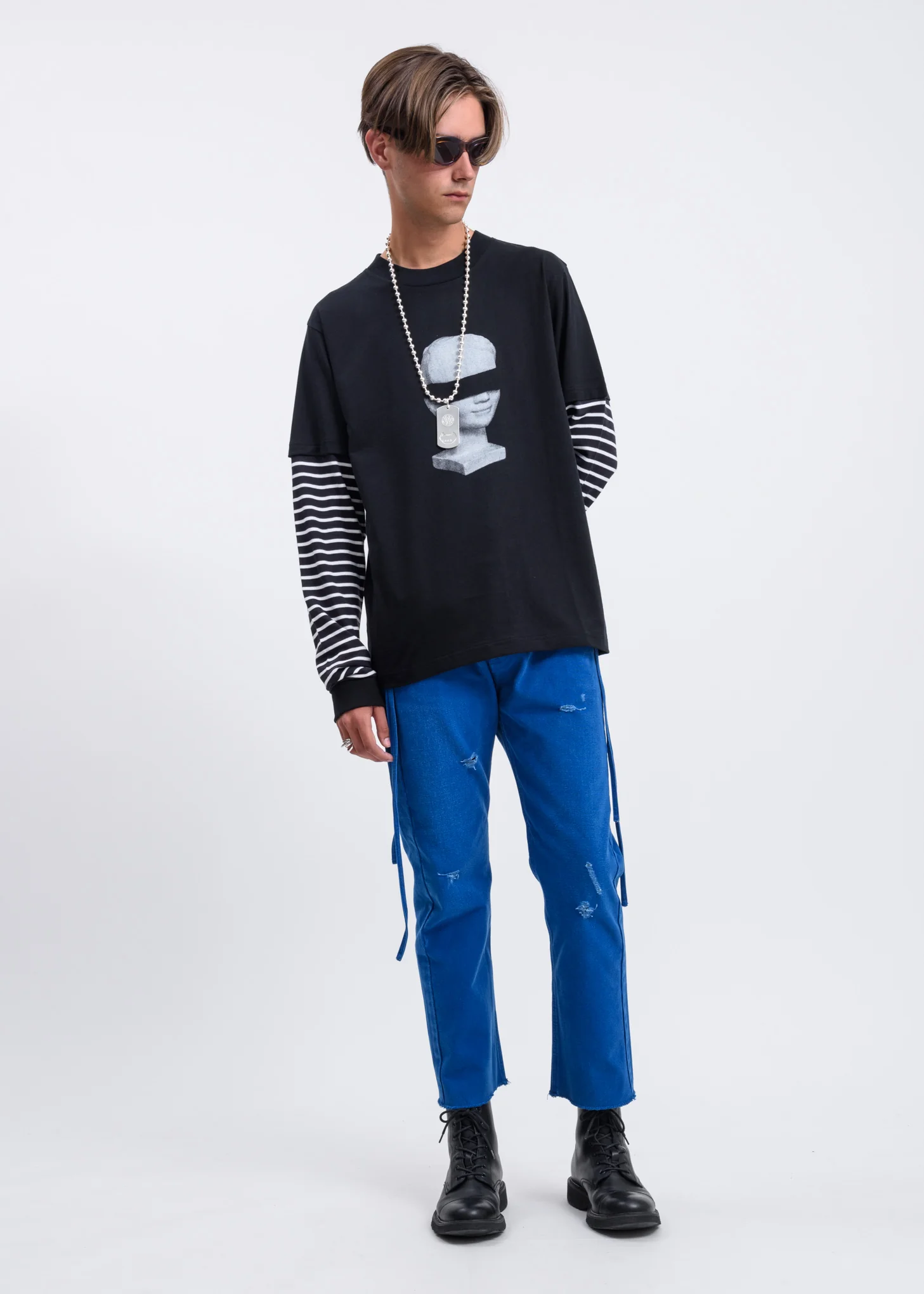 Black Hymypoika Double Layer T-Shirt - Image 2