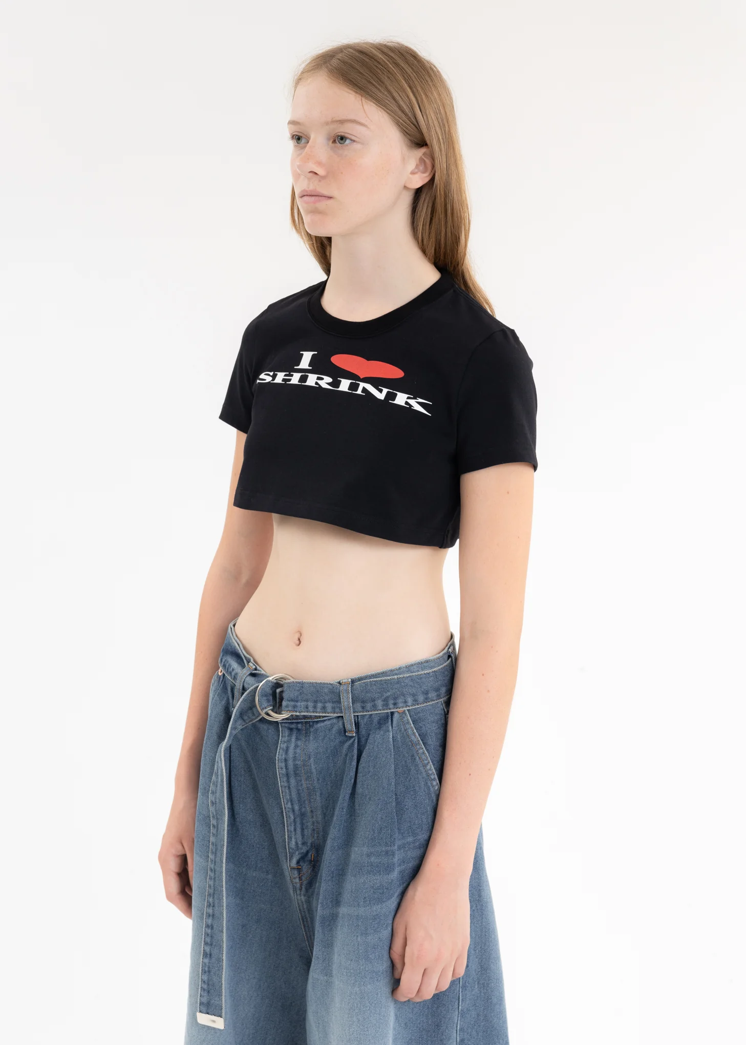 Black I ♡ SHRINK T-SHIRT - Image 2