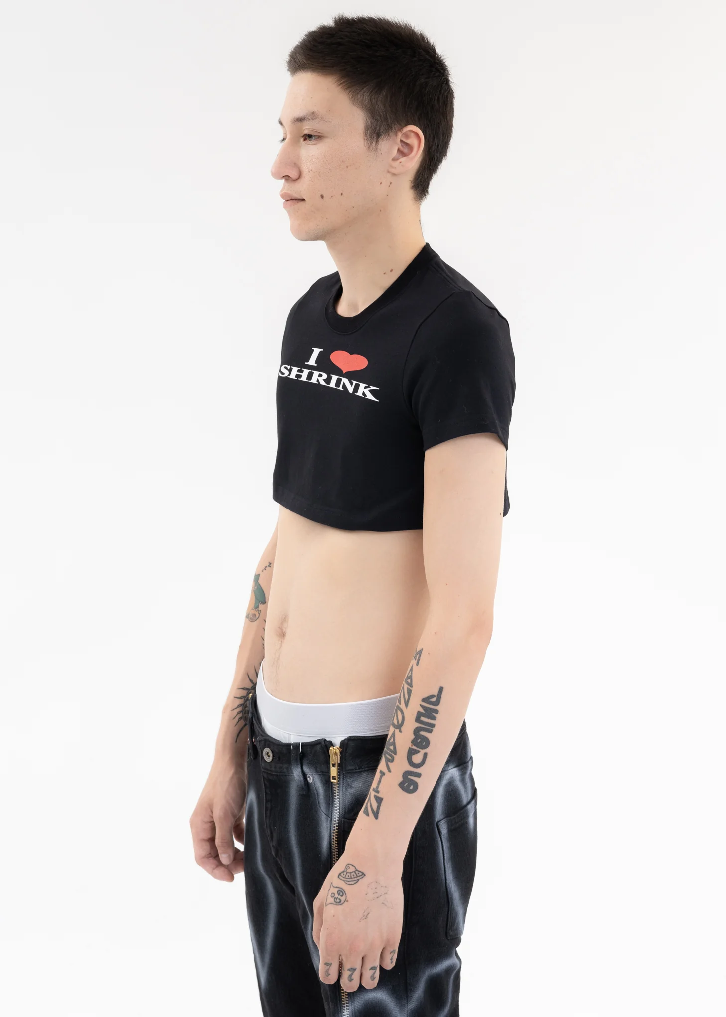 Black I ♡ SHRINK T-SHIRT - Image 2