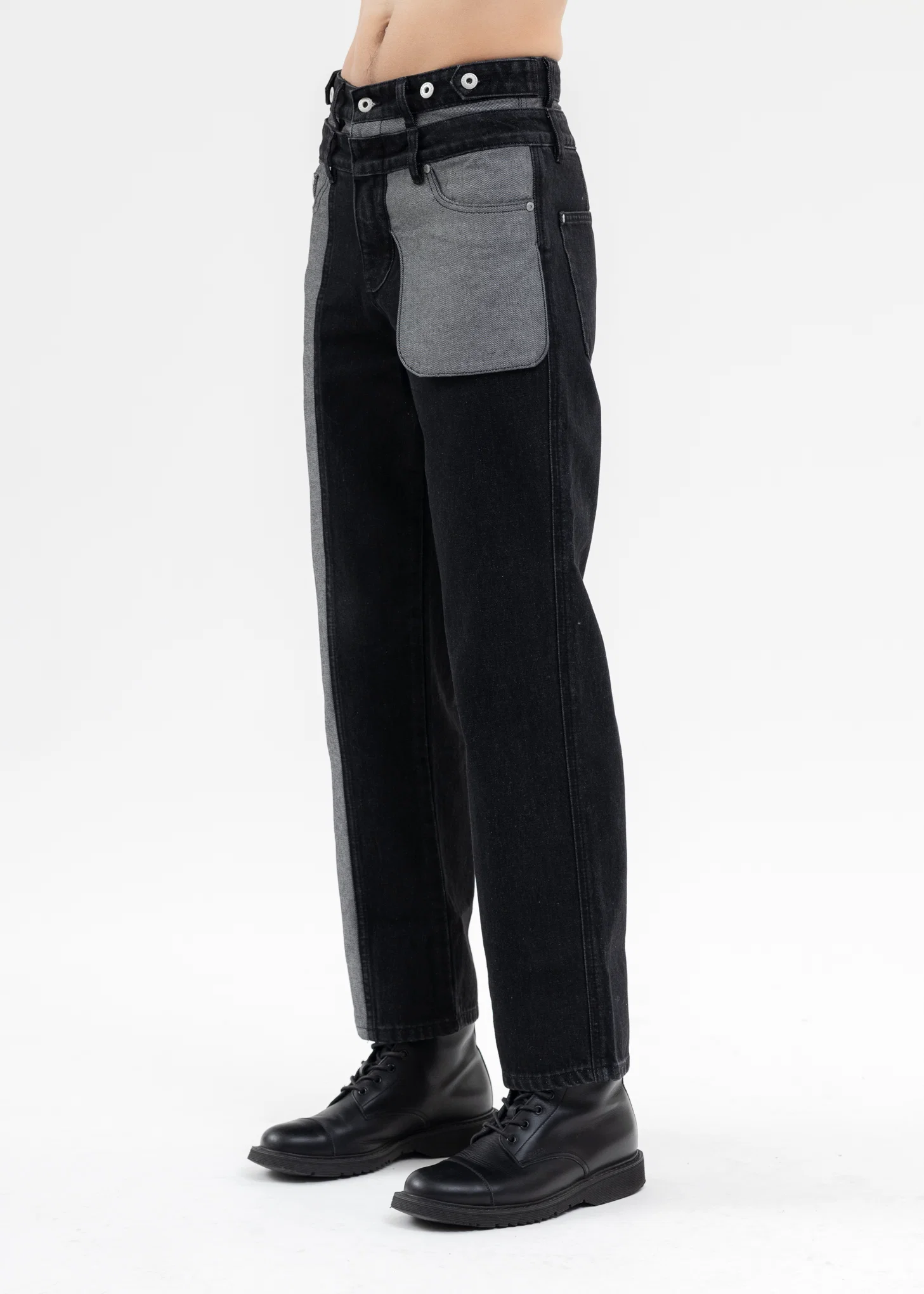 BLACK INSIDE-OUT JEANS TROUSERS - Image 2