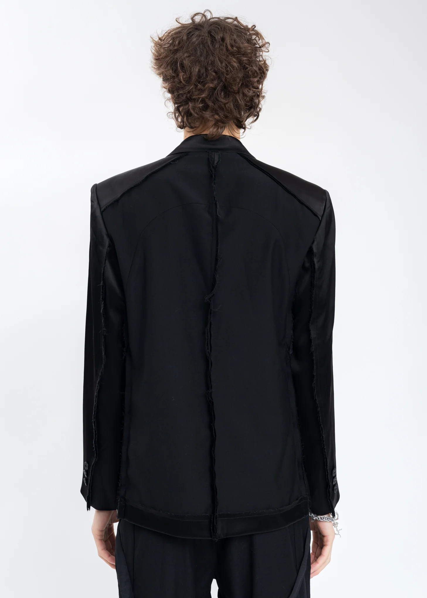 Black Inside-out Panelled Smoke Tailored Jacket - Image 2