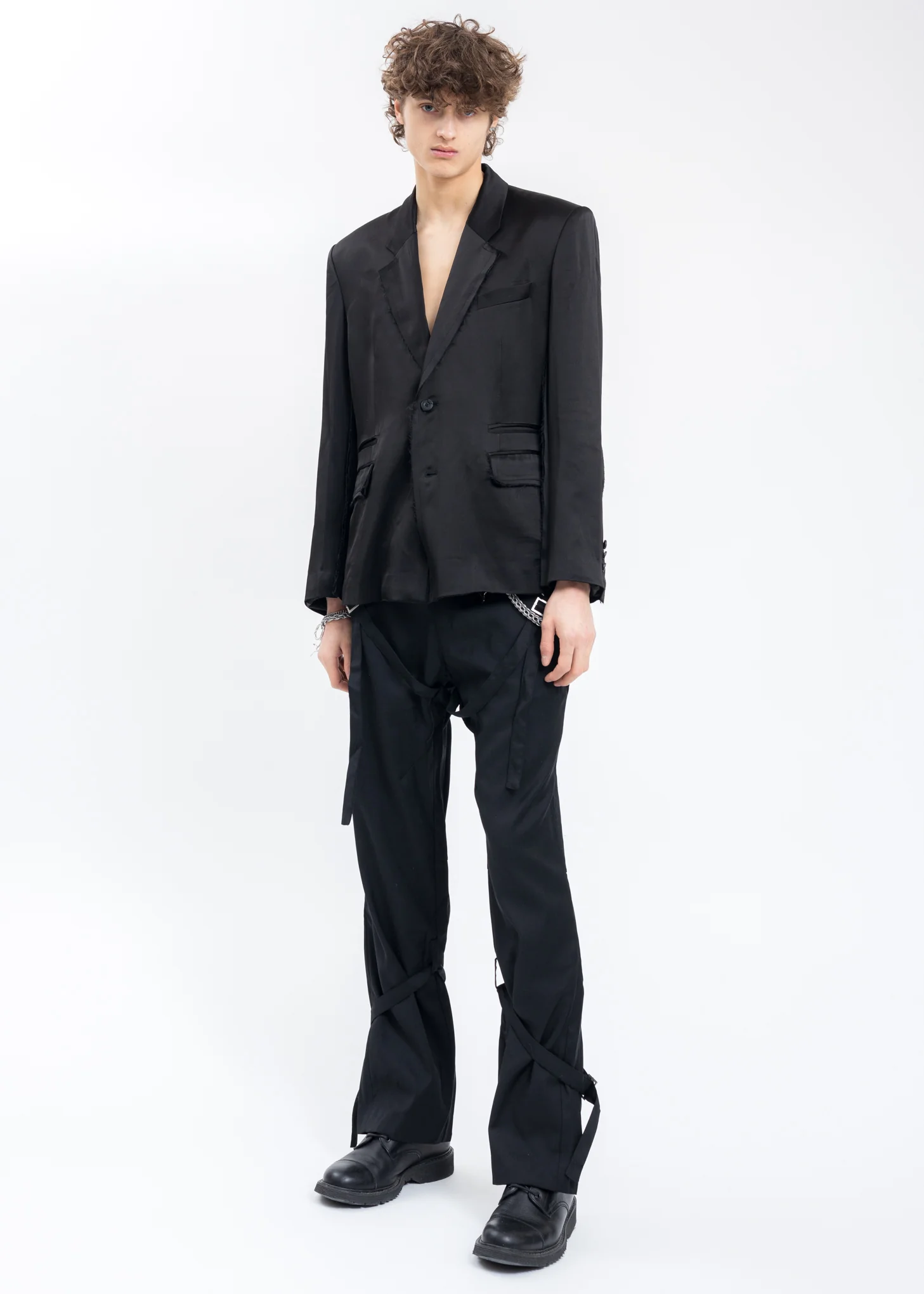 Black Inside-out Panelled Smoke Tailored Jacket - Image 5