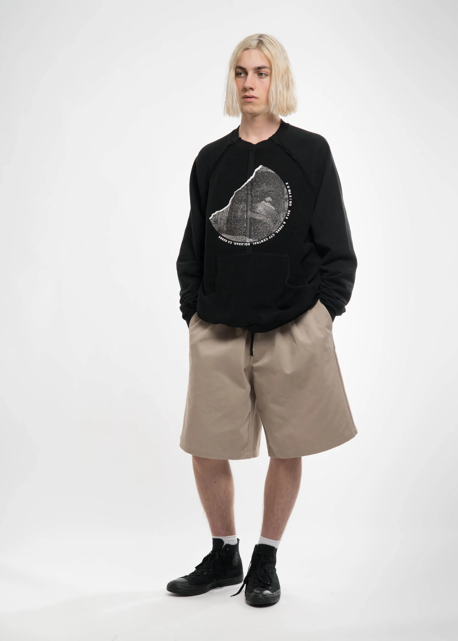 Black Inside-Out Raglan Sweatshirt - Image 7