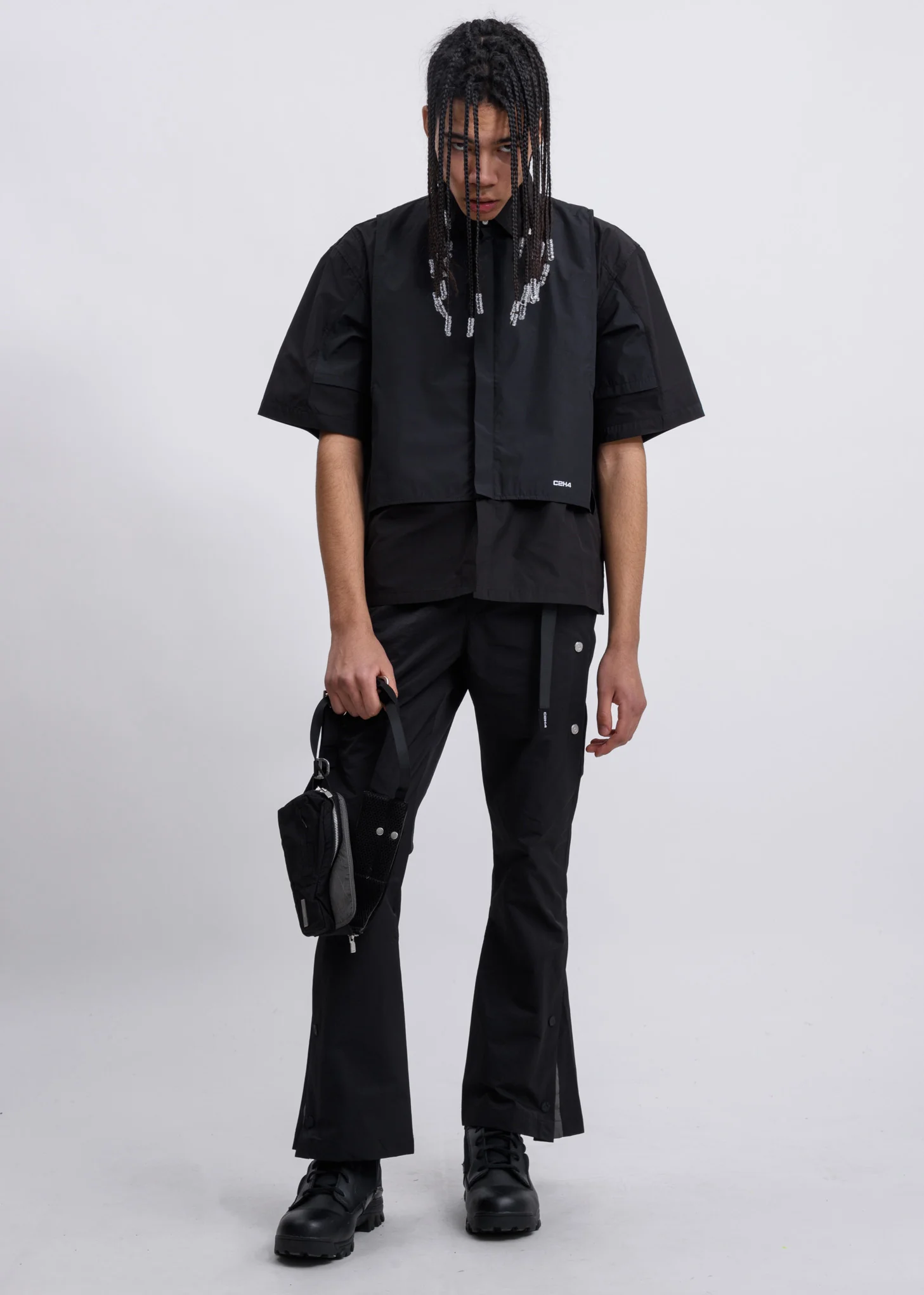 Black Intervein Layered Shirt - Image 6