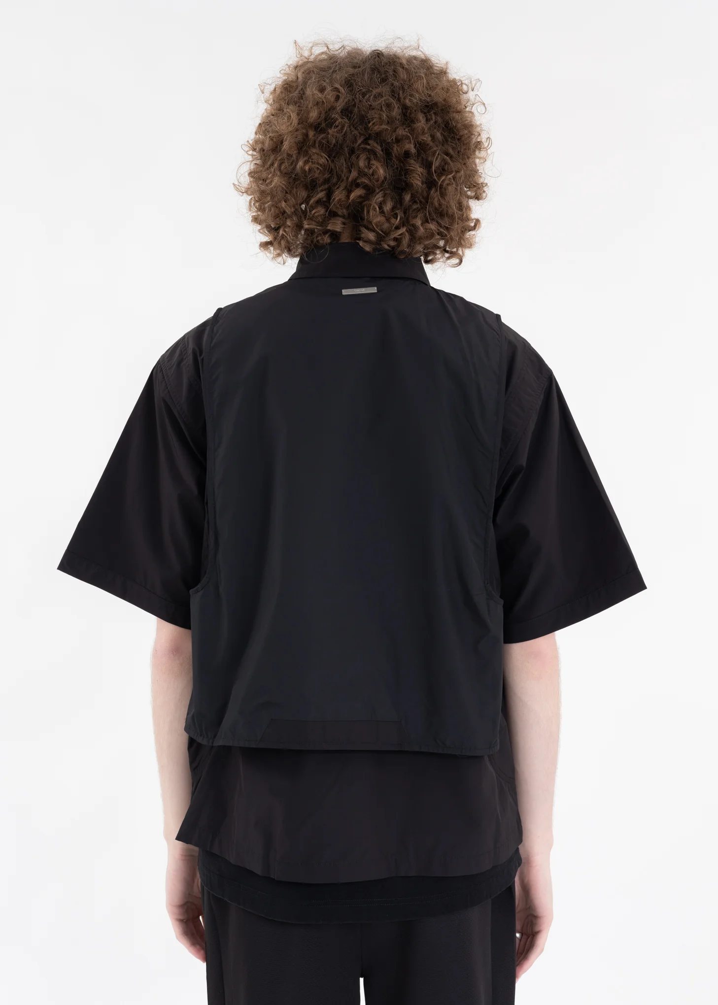 Black Intervein Layered Short-Sleeve Shirt - Image 2