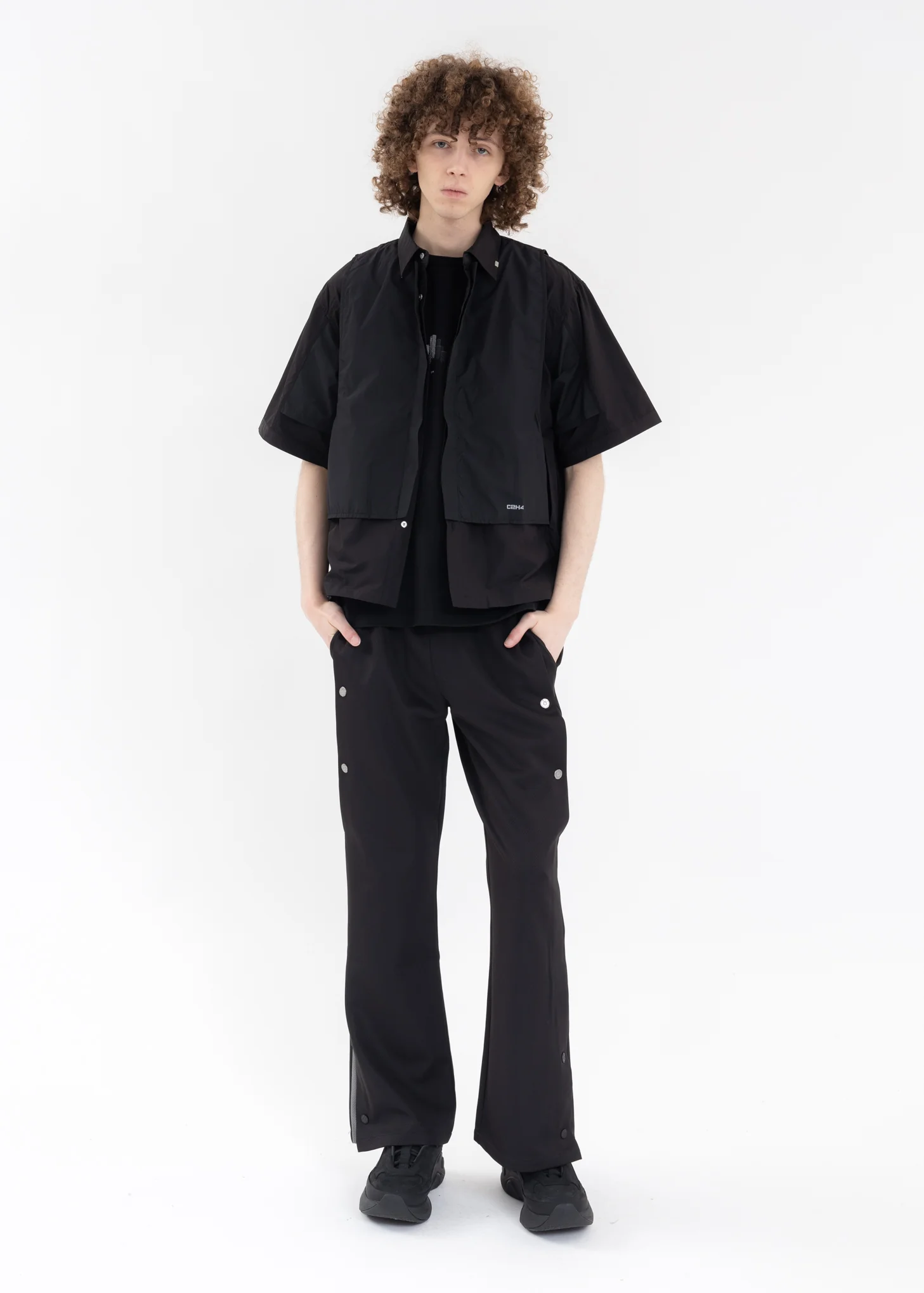 Black Intervein Layered Short-Sleeve Shirt - Image 6