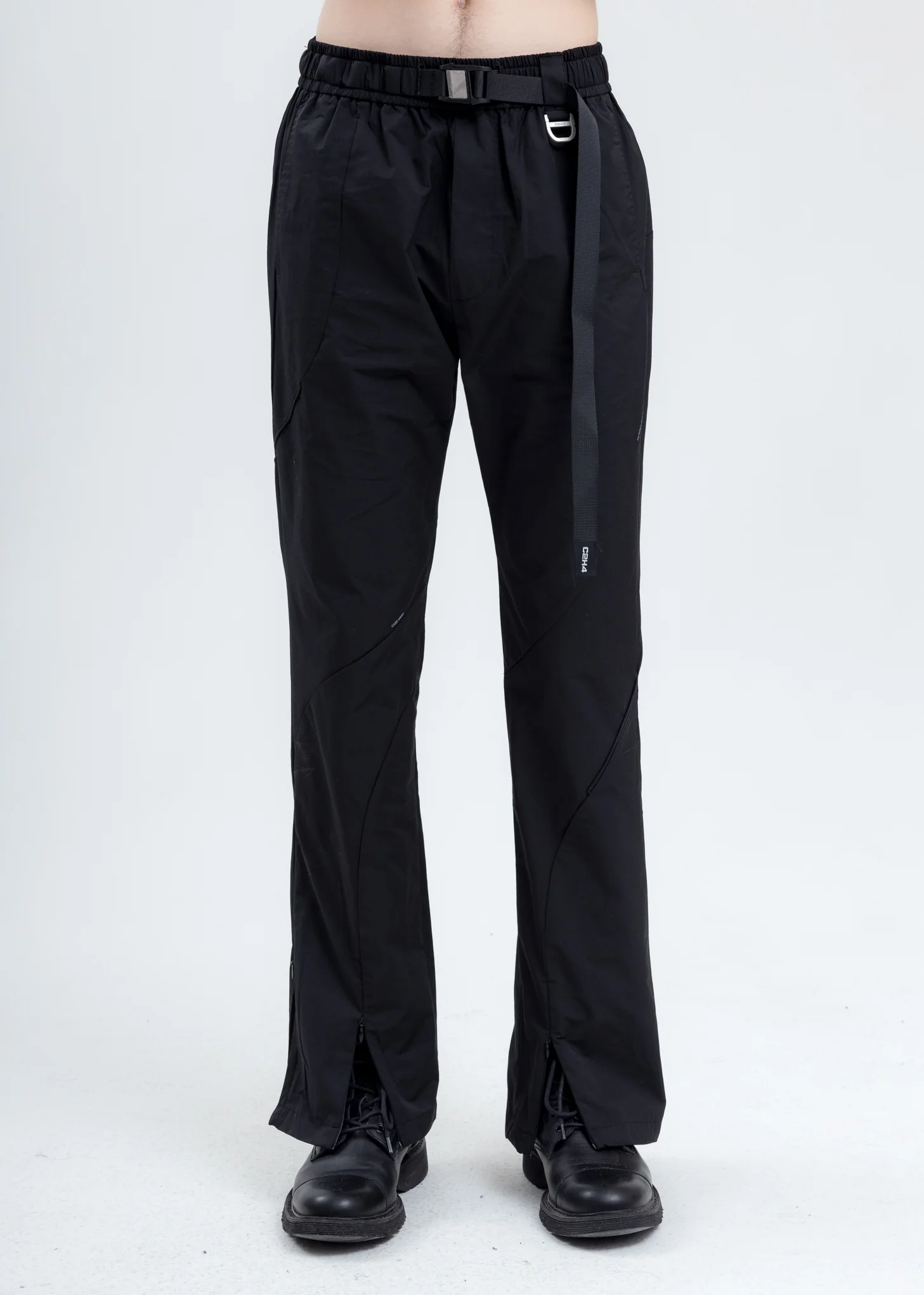 Black Intervein Paneled Track Pants