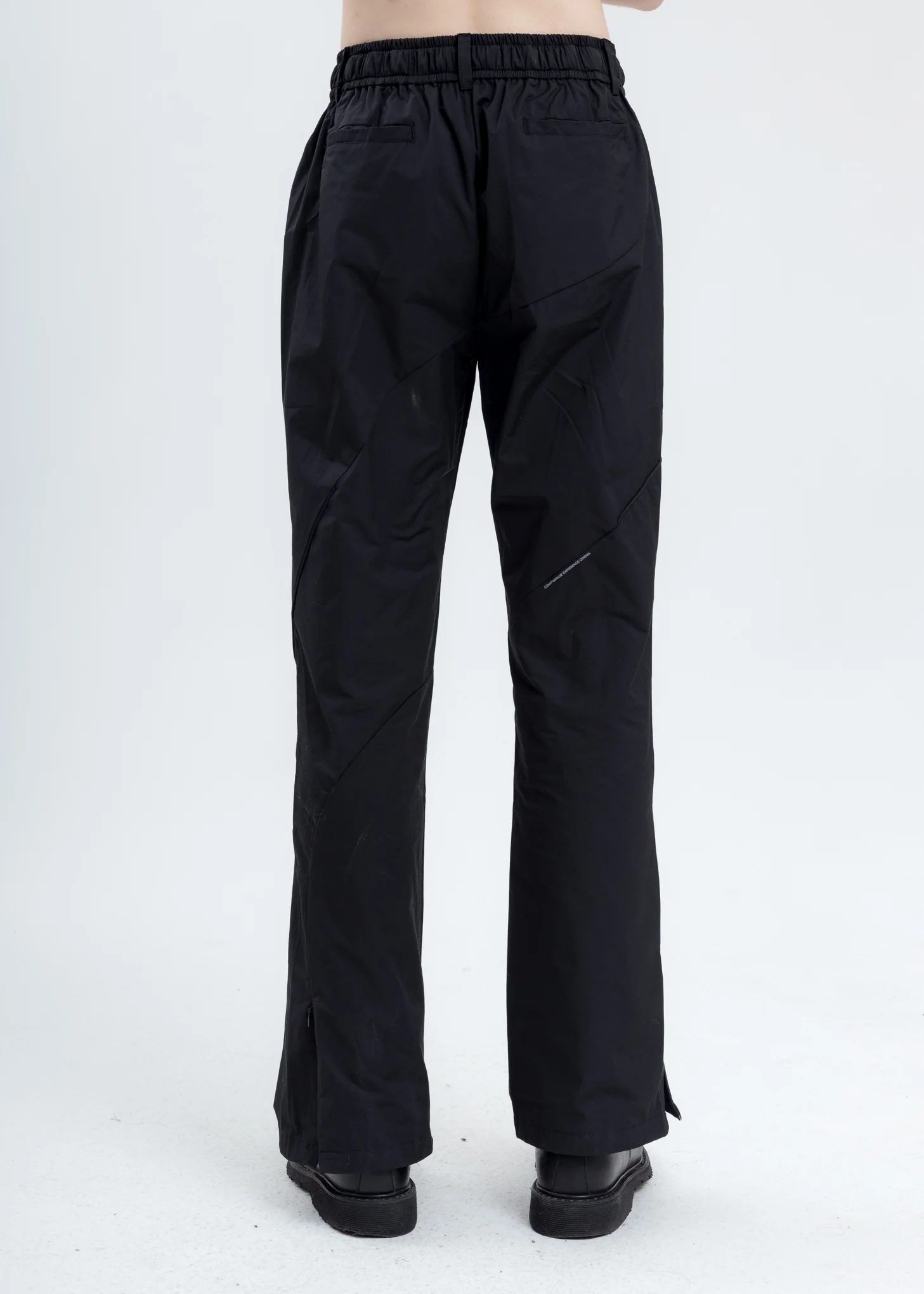 Black Intervein Paneled Track Pants - Image 4