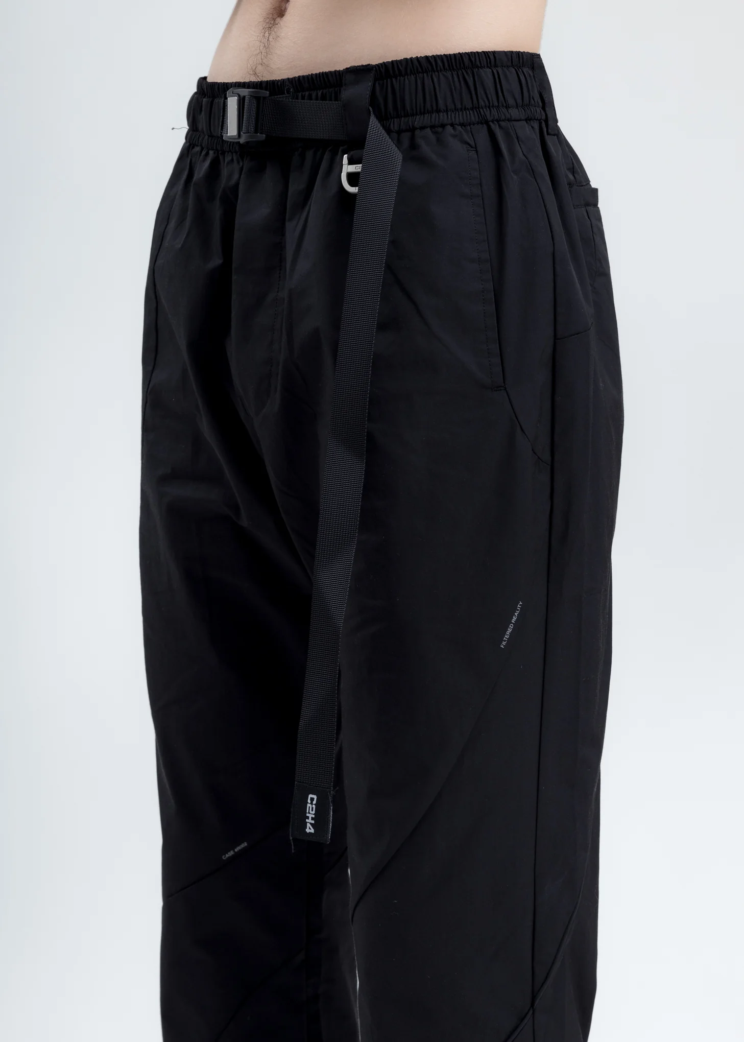 Black Intervein Paneled Track Pants - Image 5