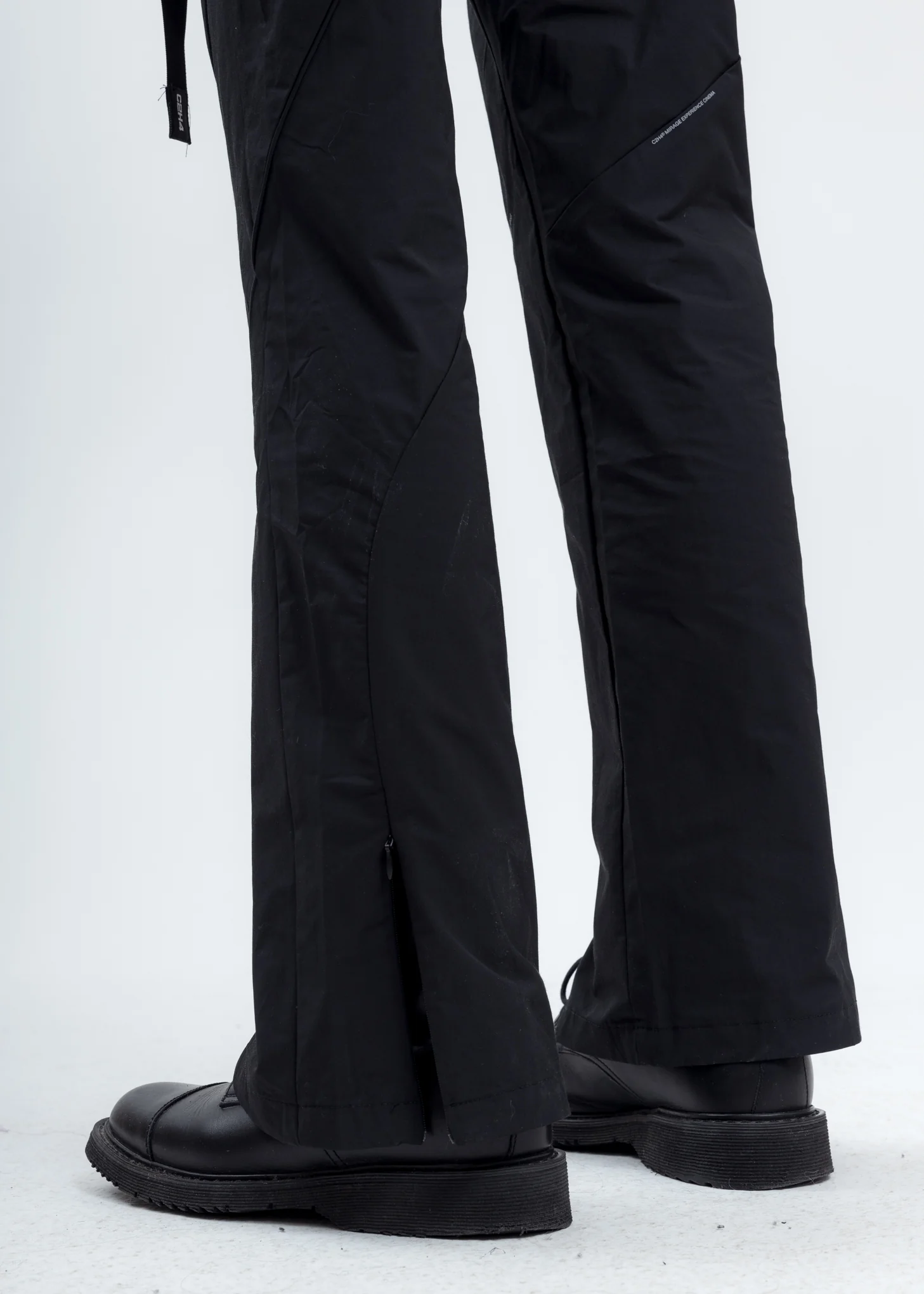Black Intervein Paneled Track Pants - Image 6