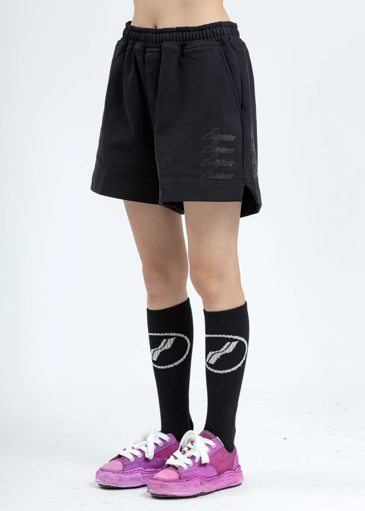 Black Iridescent Logo Shorts - Image 2