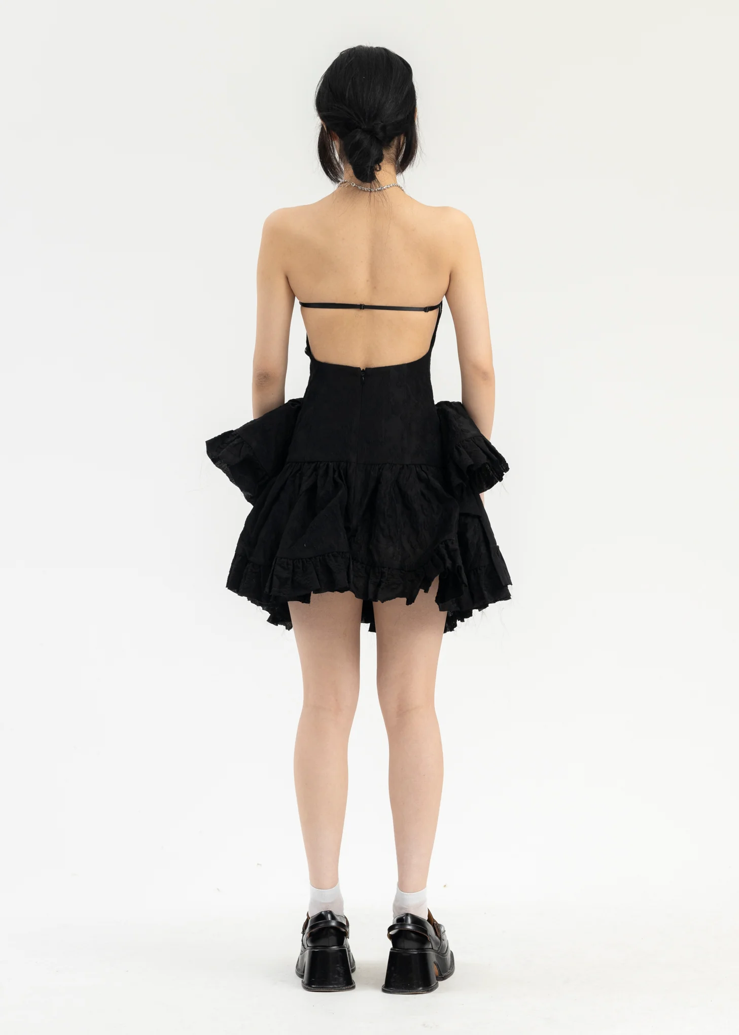 Black Irregular Hem Sheath Dress - Image 2